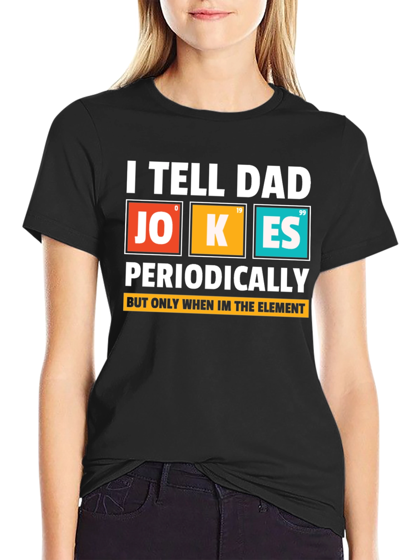 Black Dad Jokes Periodically T-Shirt, Science Humor view 2