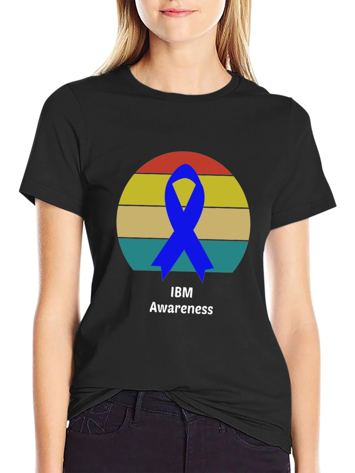 Black Awareness Ribbon Graphic Tee - Soft Cotton Blend view 2