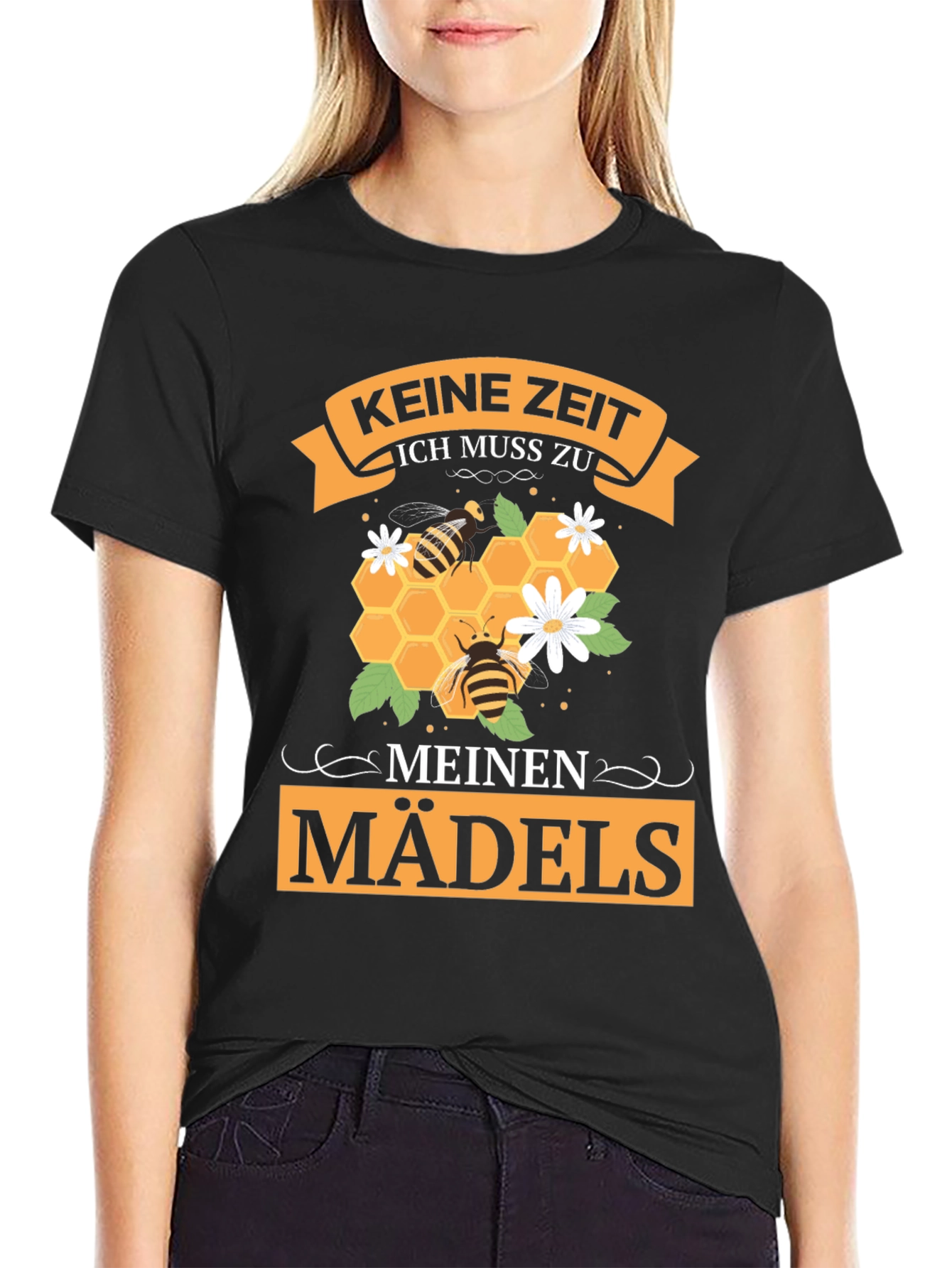Black Keine Zeit Ich Muss Zu Meinen Madels T-Shirt view 2