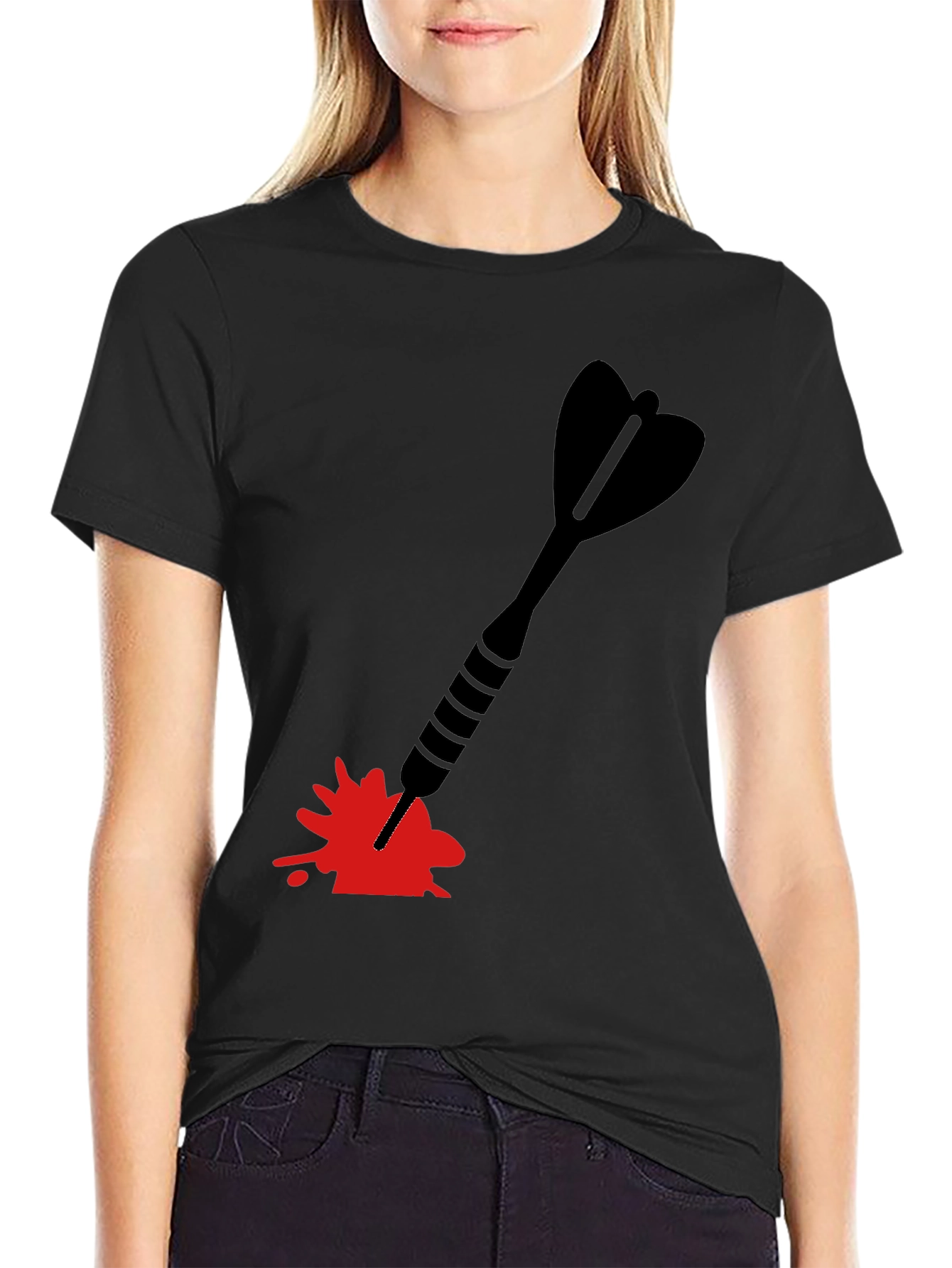 Black Dart in Blood T-Shirt - Unique Graphic Tee view 2