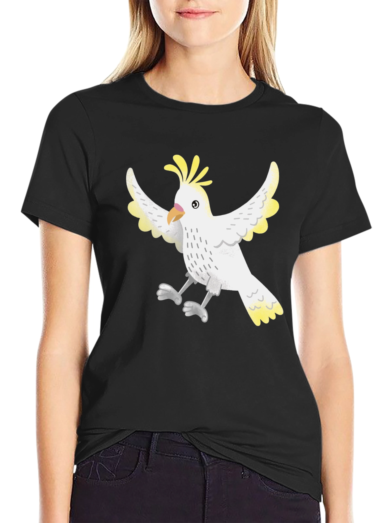 Black Cockatoo Graphic Tee - Unisex Black T-Shirt view 2