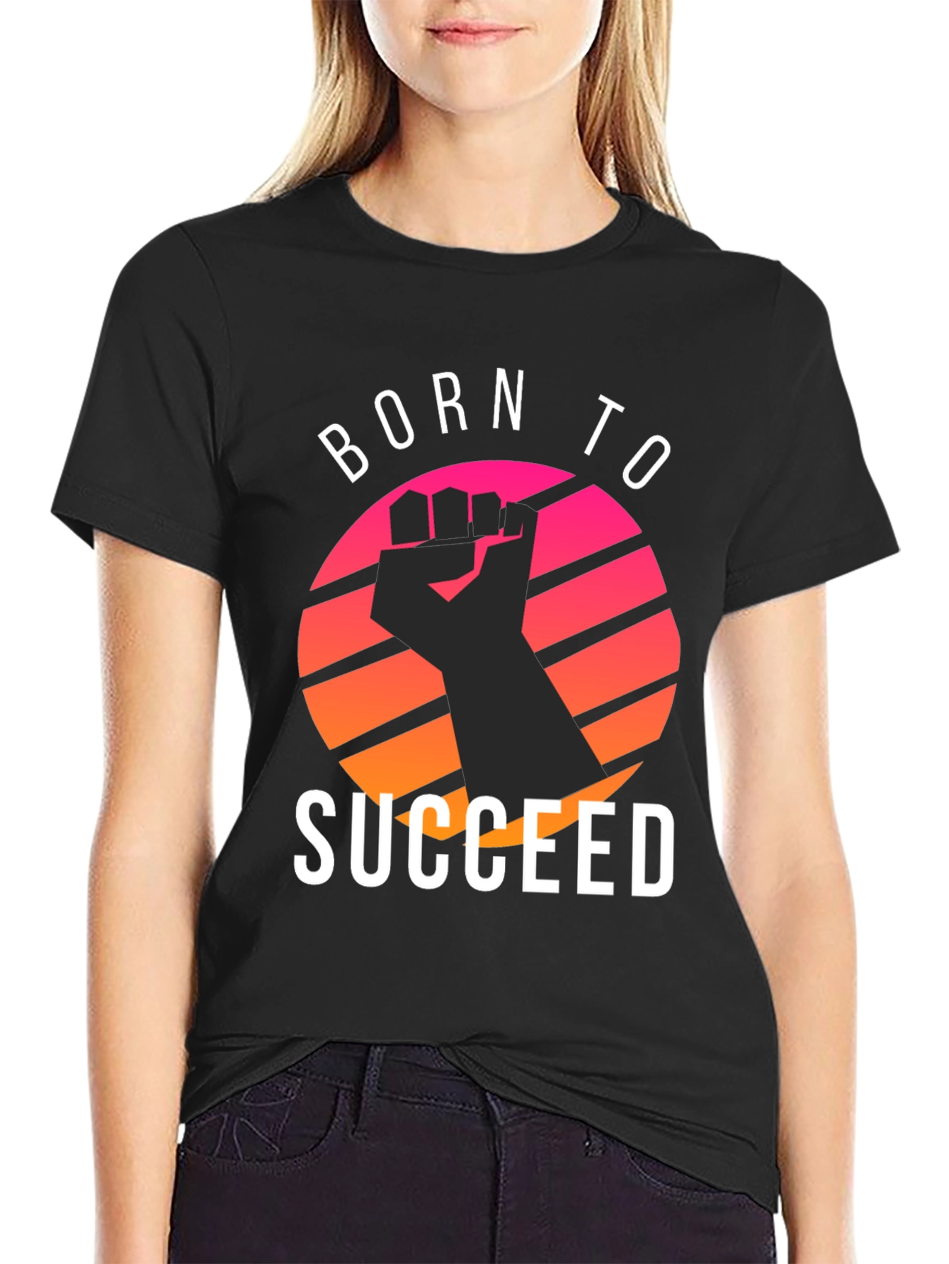 Black Born to Succeed T-Shirt - Graphic Tee view 2