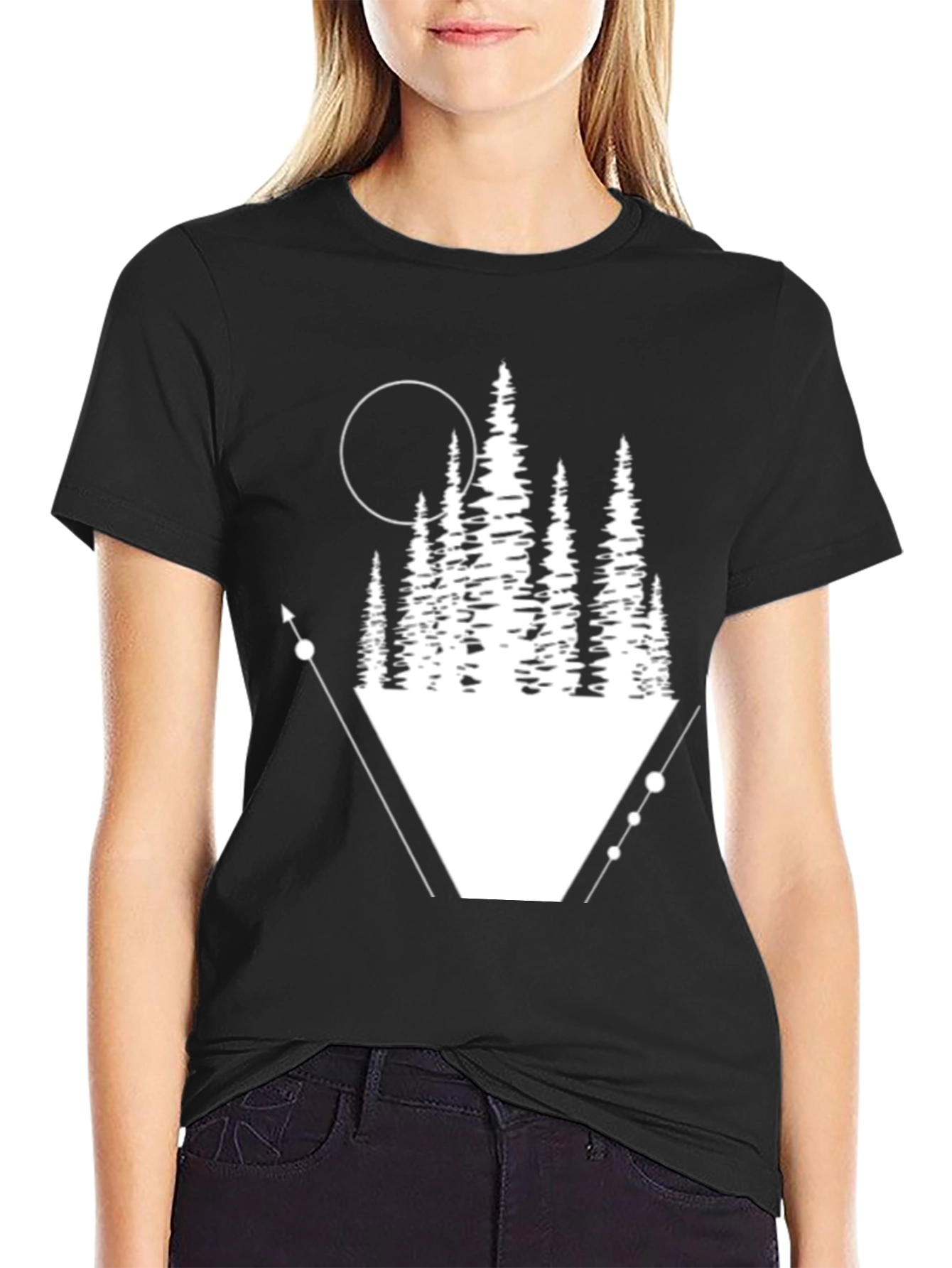 Geometric Forest Graphic Tee - Black T-Shirt - 2