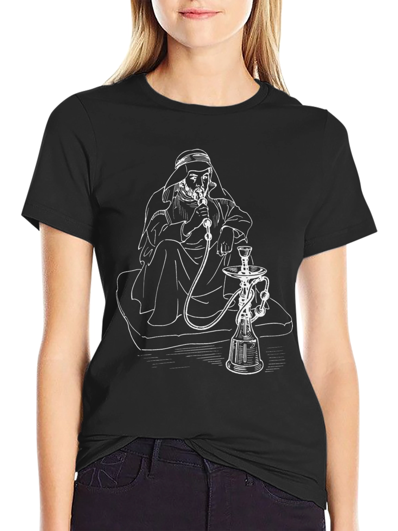 Black Hookah Lounge T-Shirt - Smoker Graphic Tee view 2