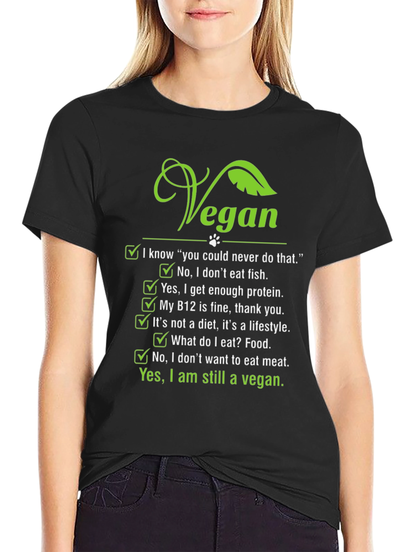 Black Vegan Lifestyle T-Shirt view 2