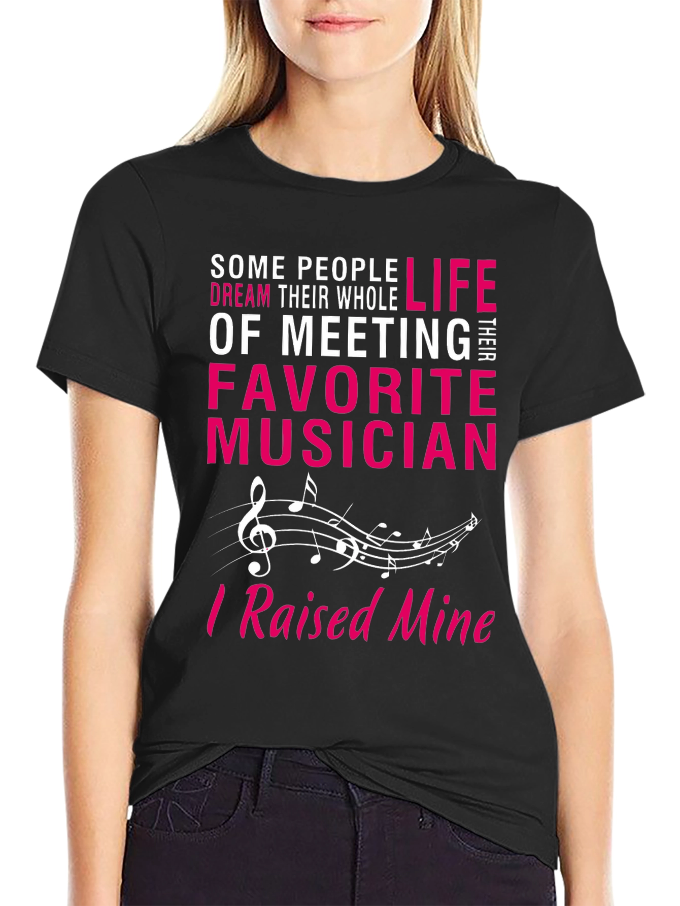 Black Proud Musician Parent T-Shirt - Raised Mine! view 2