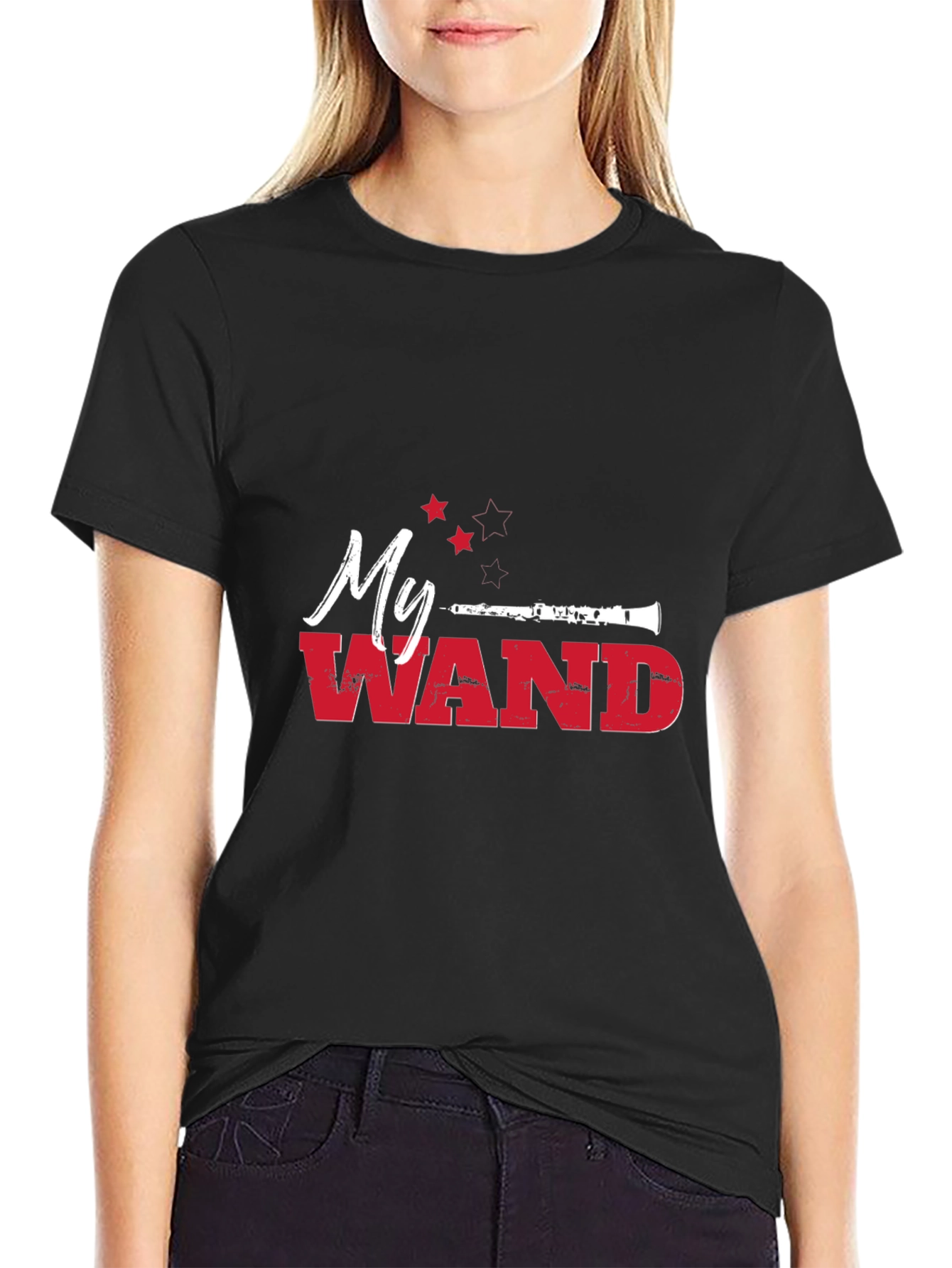 Black My Clarinet Wand T-Shirt - Musician Tee view 2