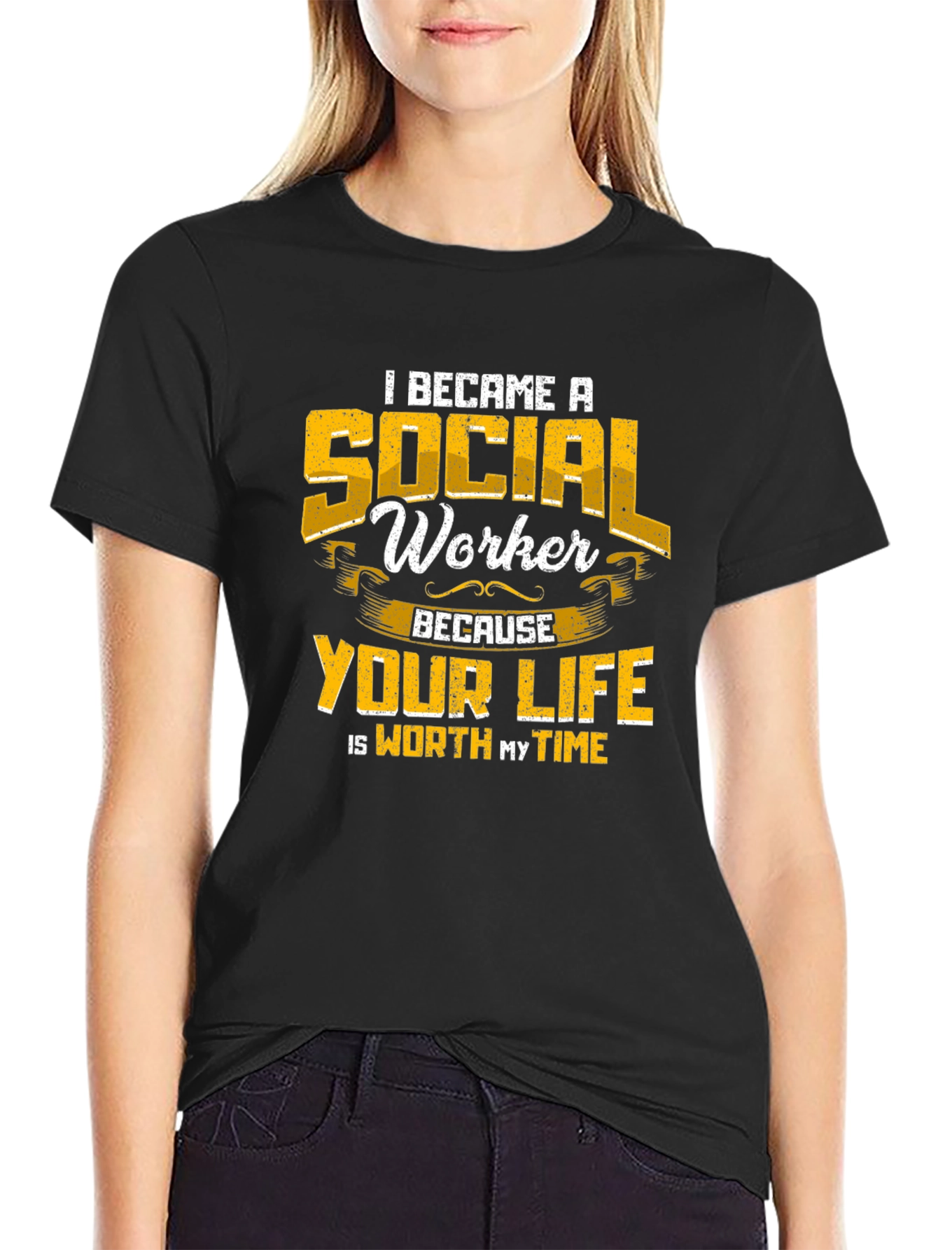 Black Social Worker T-Shirt: Worth My Time view 2