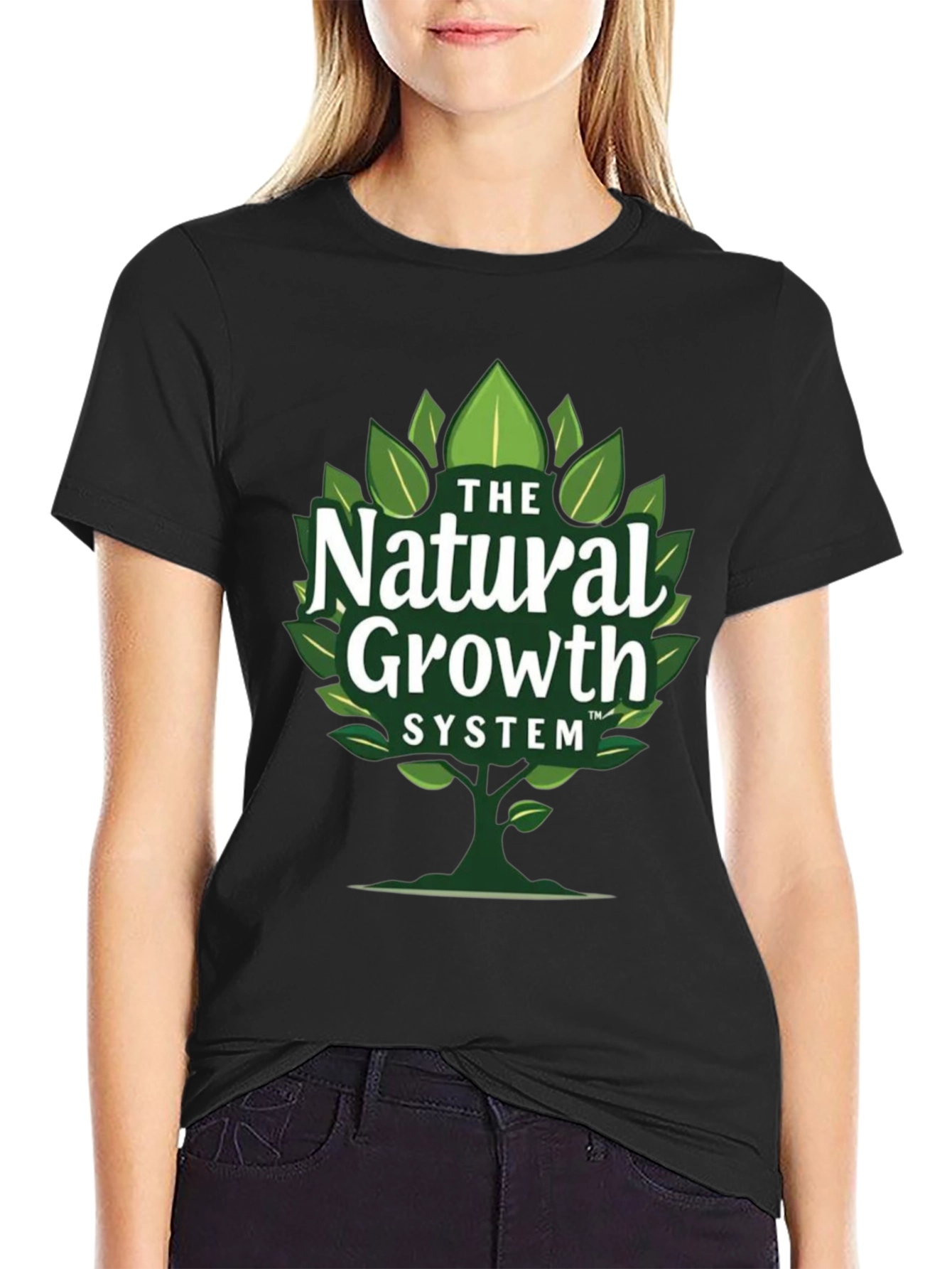 Black Natural Growth System Tree Graphic Tee view 2