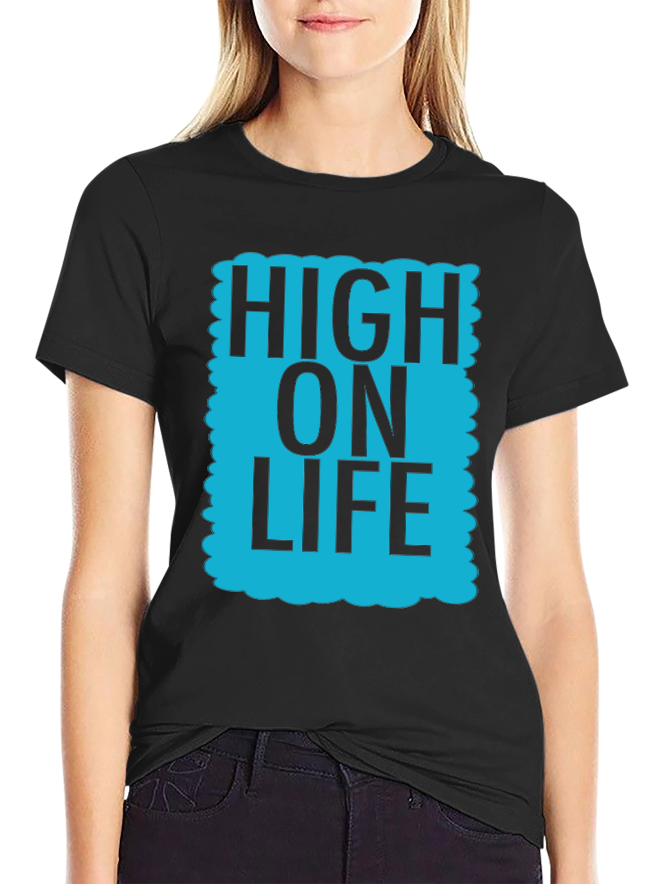 Black High On Life Graphic T-Shirt - Casual Cotton Tee view 2