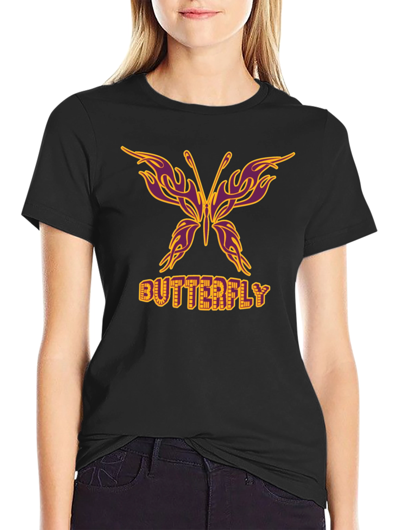 Black Butterfly Graphic Tee - Unique Design view 2