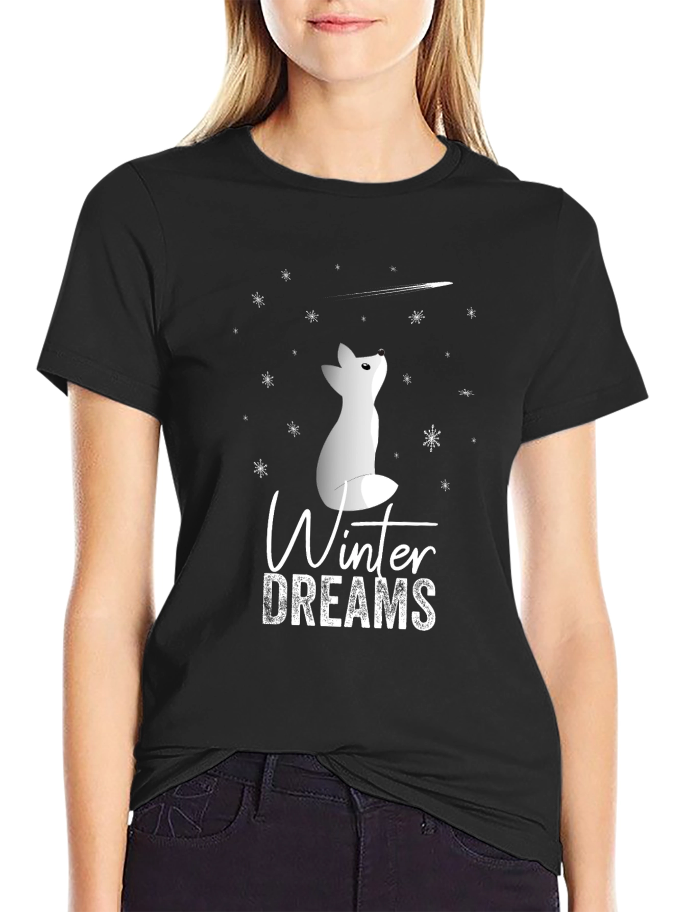 Winter Dreams Fox Graphic Tee - Stylish Comfort - 2