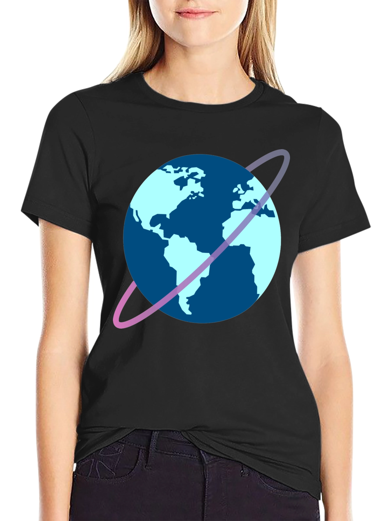 Black Planet Graphic Tee - Cool Earth Design view 2
