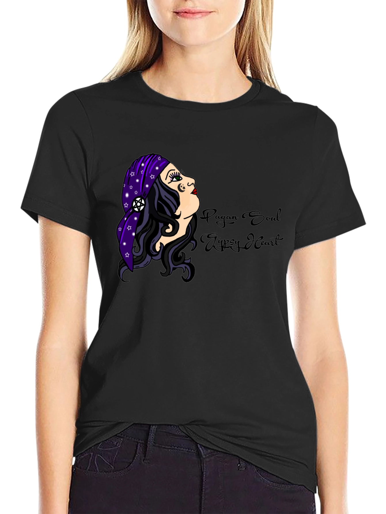 Pagan Soul Gypsy Heart Black T-Shirt - 2