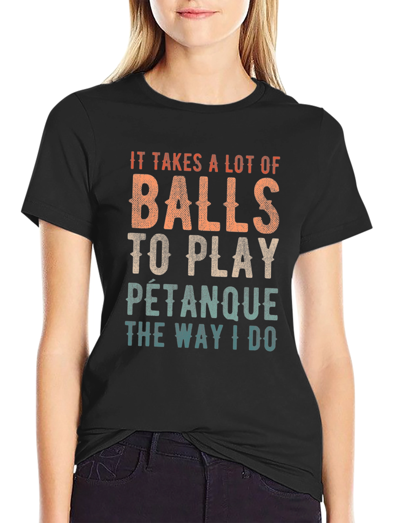 Black Balls to Play Petanque T-Shirt view 2