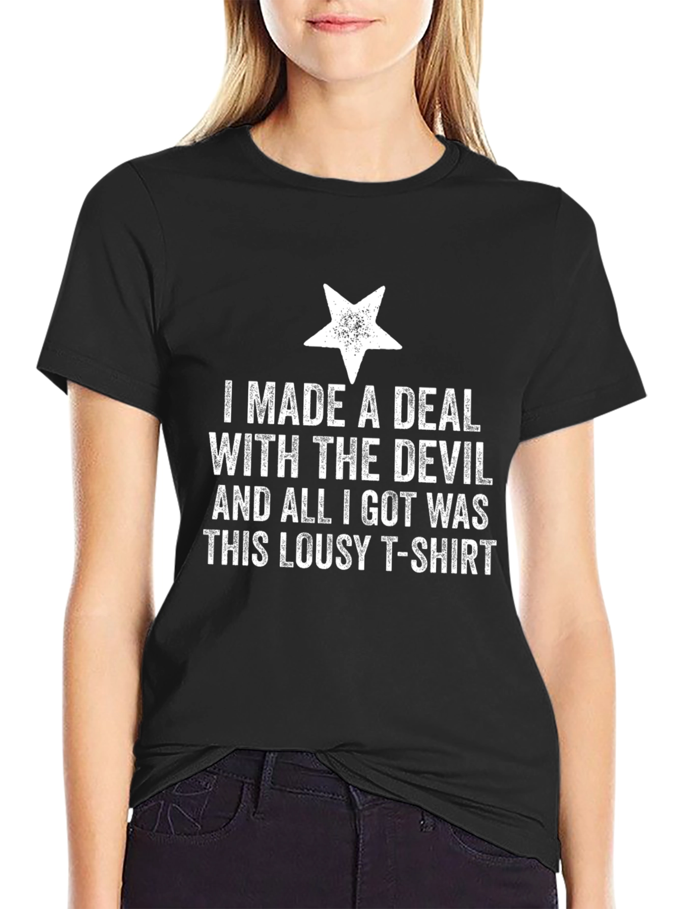 Black I Made a Deal with the Devil T-Shirt view 2