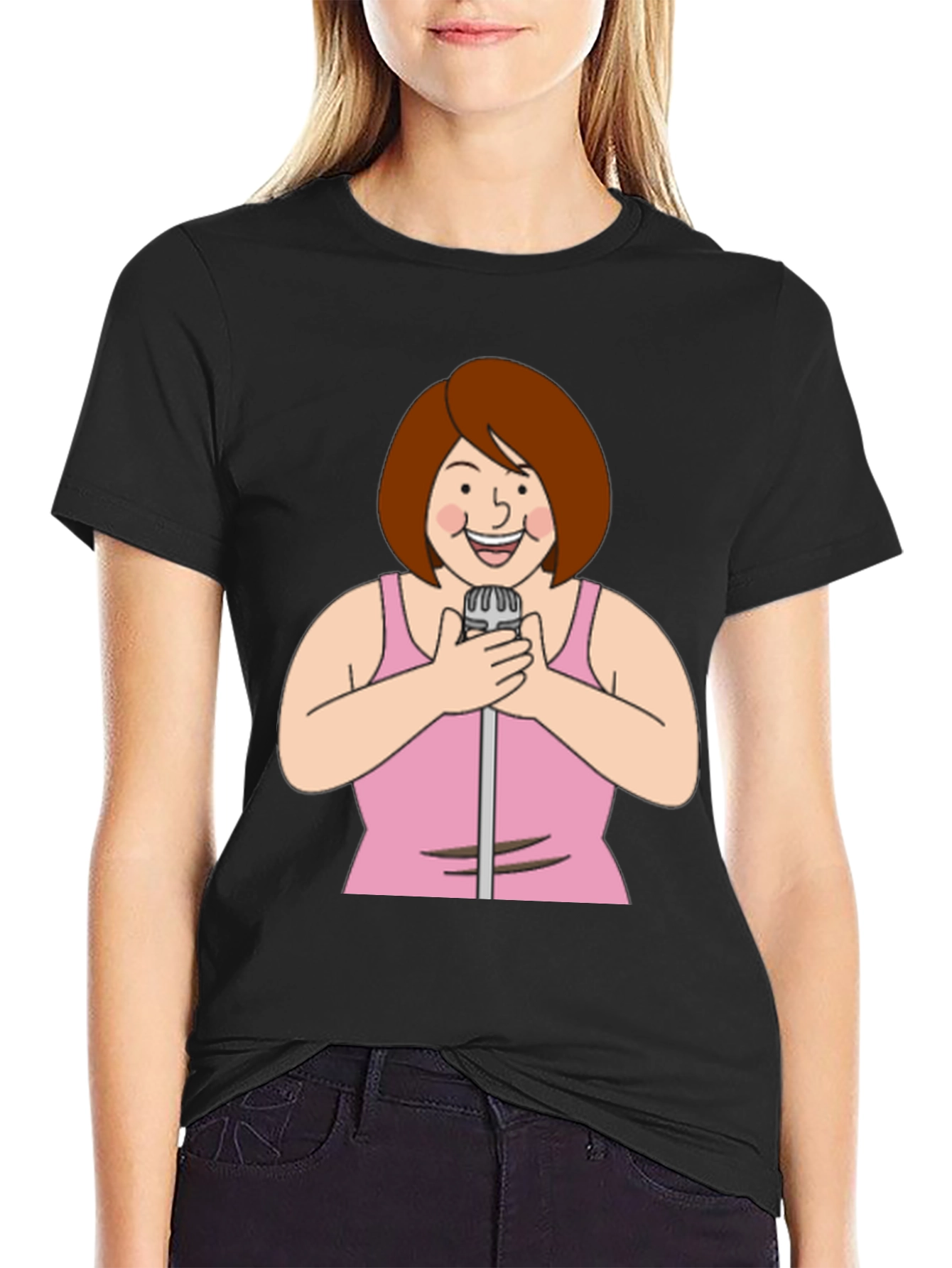 Cartoon Singer Graphic Tee - 2