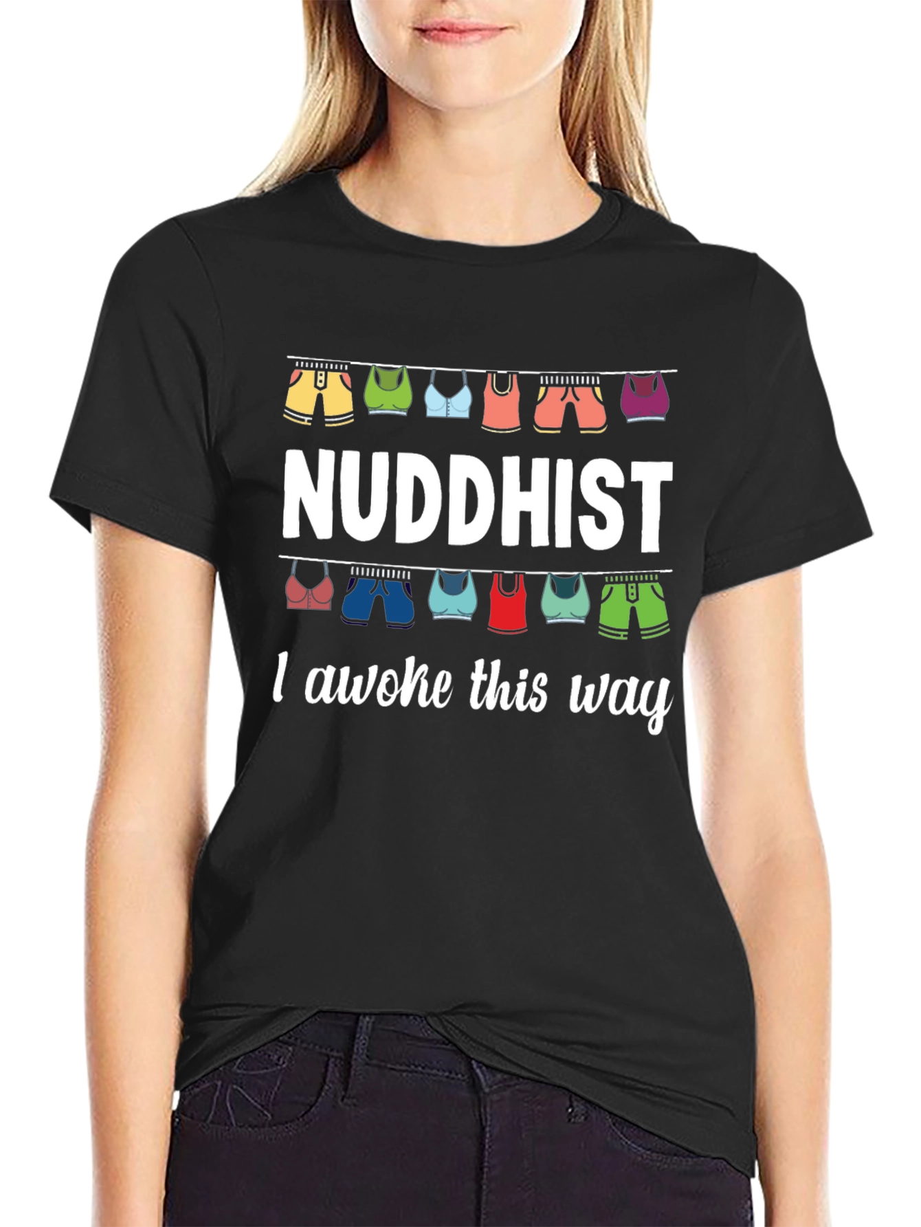 Black Nuddhist I Awoke This Way Graphic Tee view 2
