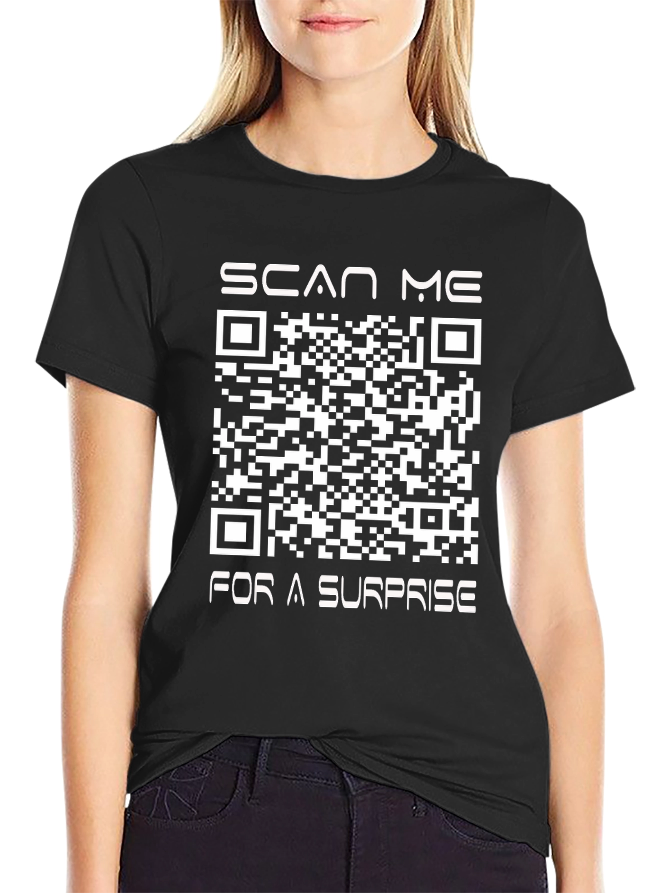 Black Scan Me Surprise Graphic T-Shirt view 2