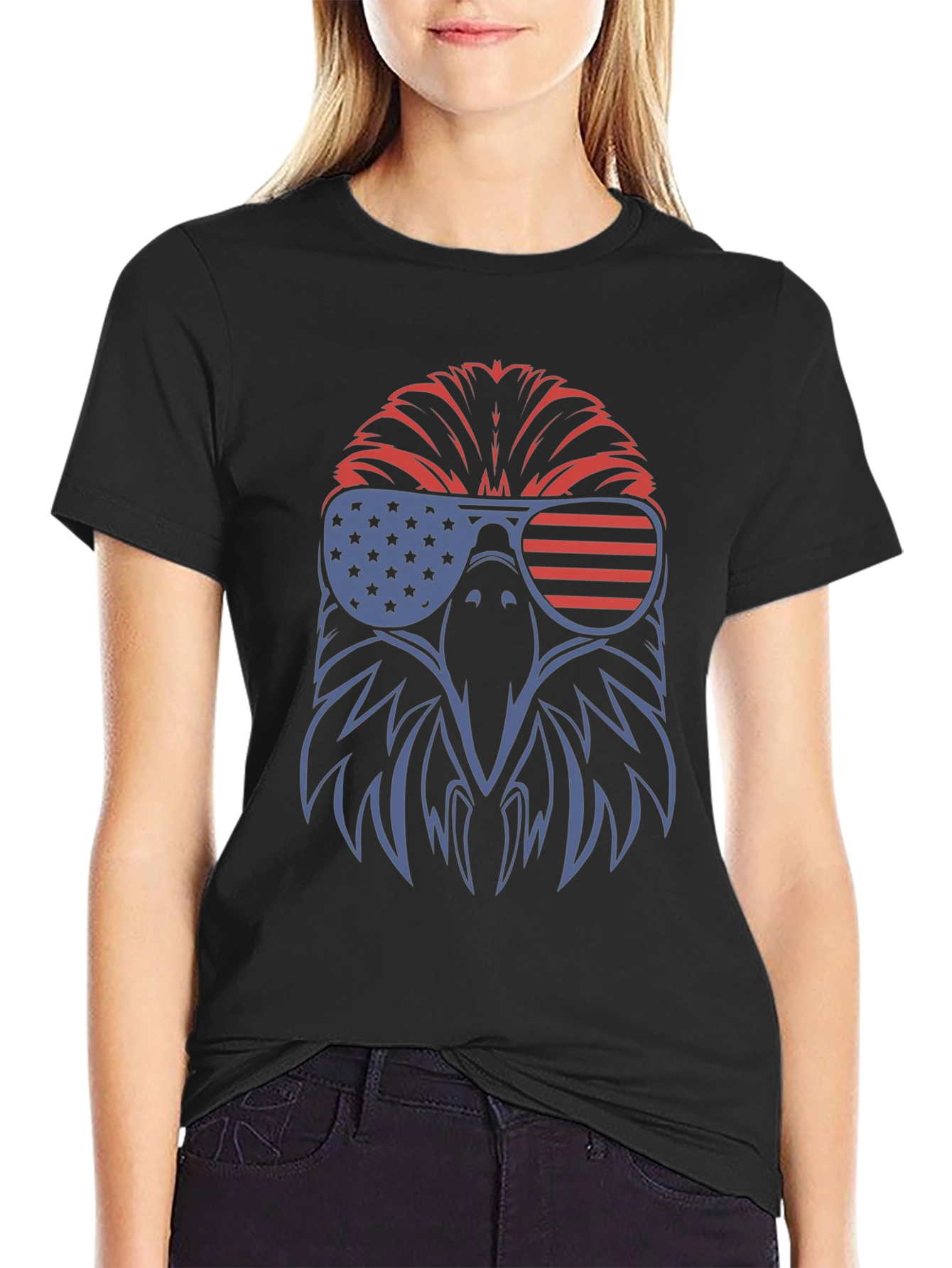 Black USA Eagle Graphic Tee - Patriotic Pride view 2