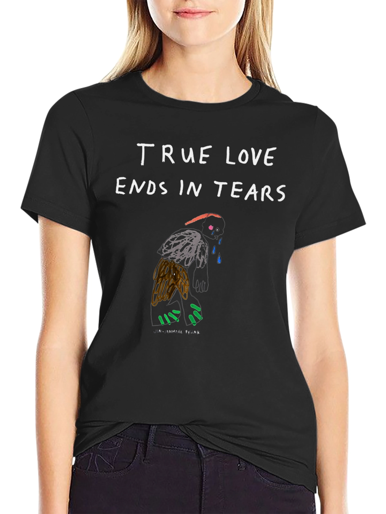 Black True Love Ends in Tears Graphic Tee view 2