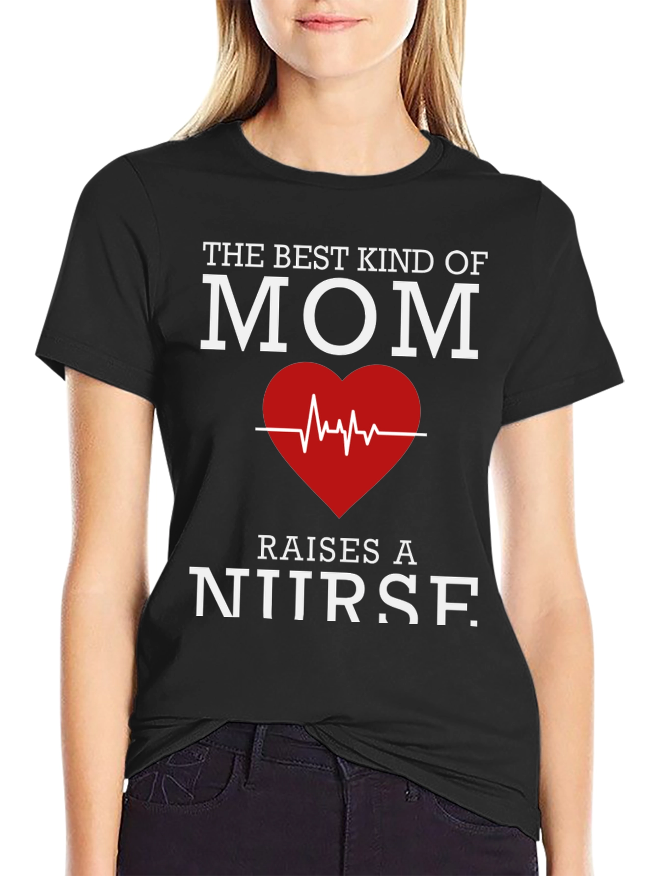Black Best Kind of Mom Raises a Nurse T-Shirt view 2
