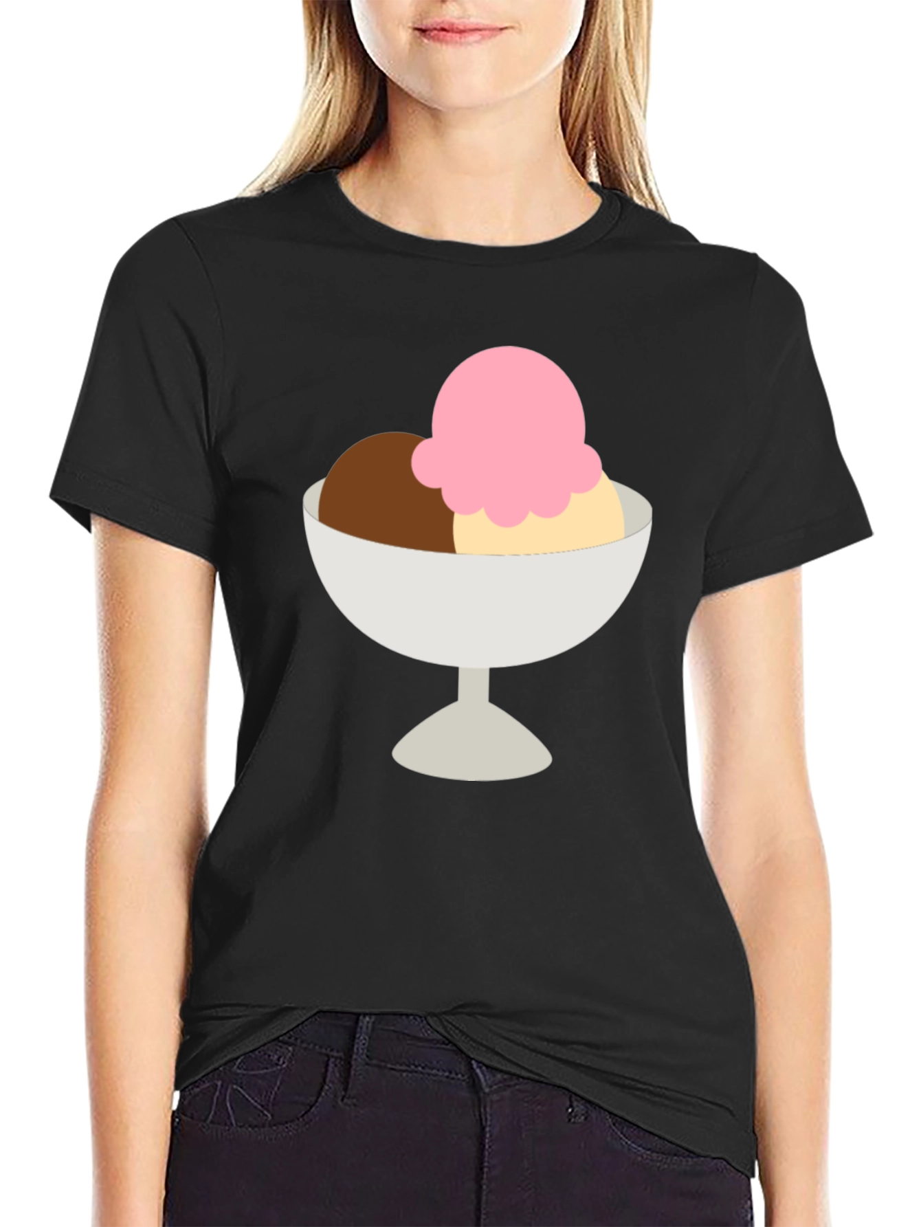 Black Ice Cream T-Shirt - Dessert Graphic Tee view 2