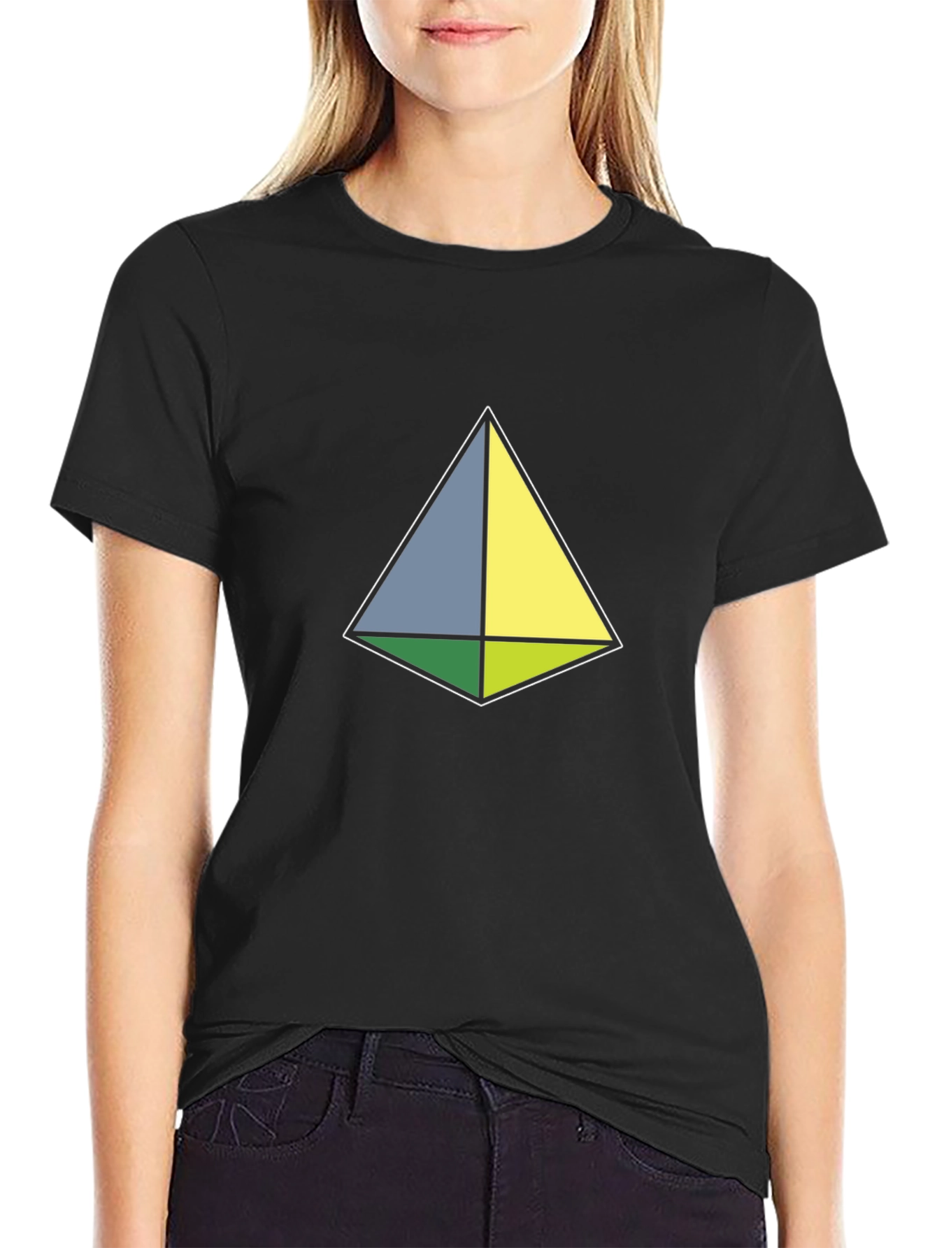 Black Geometric Tee - Minimalist Design, Modern Style view 2