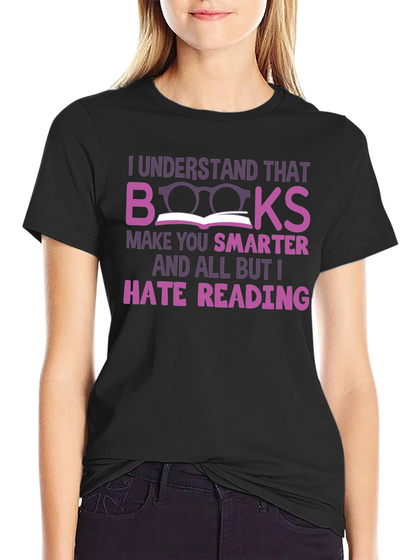 Black Funny Anti-Reading T-Shirt: Books Make You Smarter view 2
