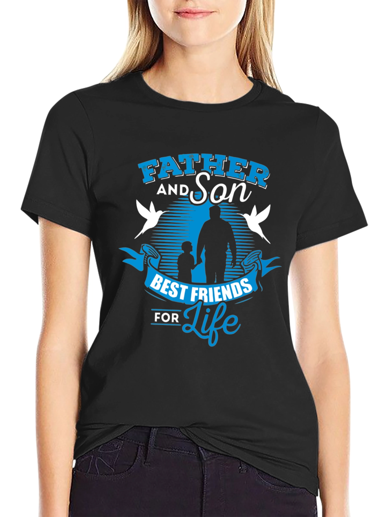 Black Father and Son Best Friends T-Shirt view 2