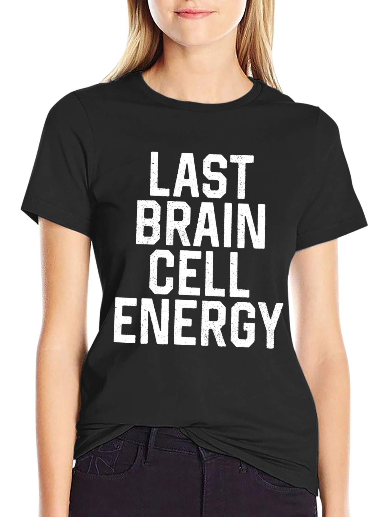 Black Last Brain Cell Energy Graphic Tee view 2