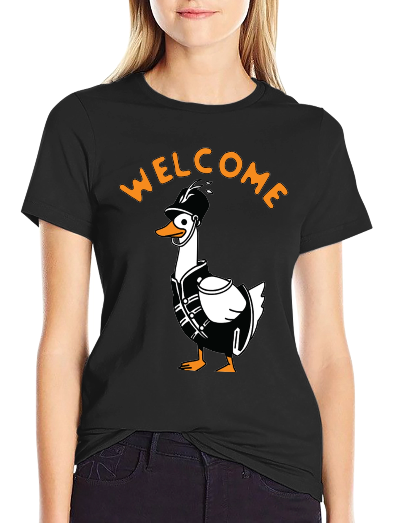Black Welcome Duck Band T-Shirt view 2