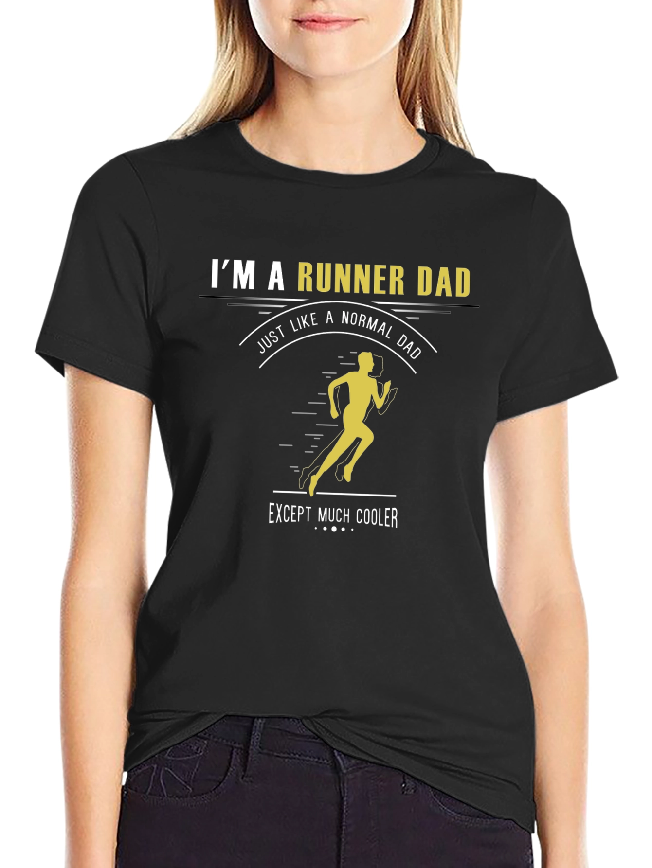 Black Runner Dad T-Shirt - Just Like a Normal Dad, Except Much Cooler! view 2