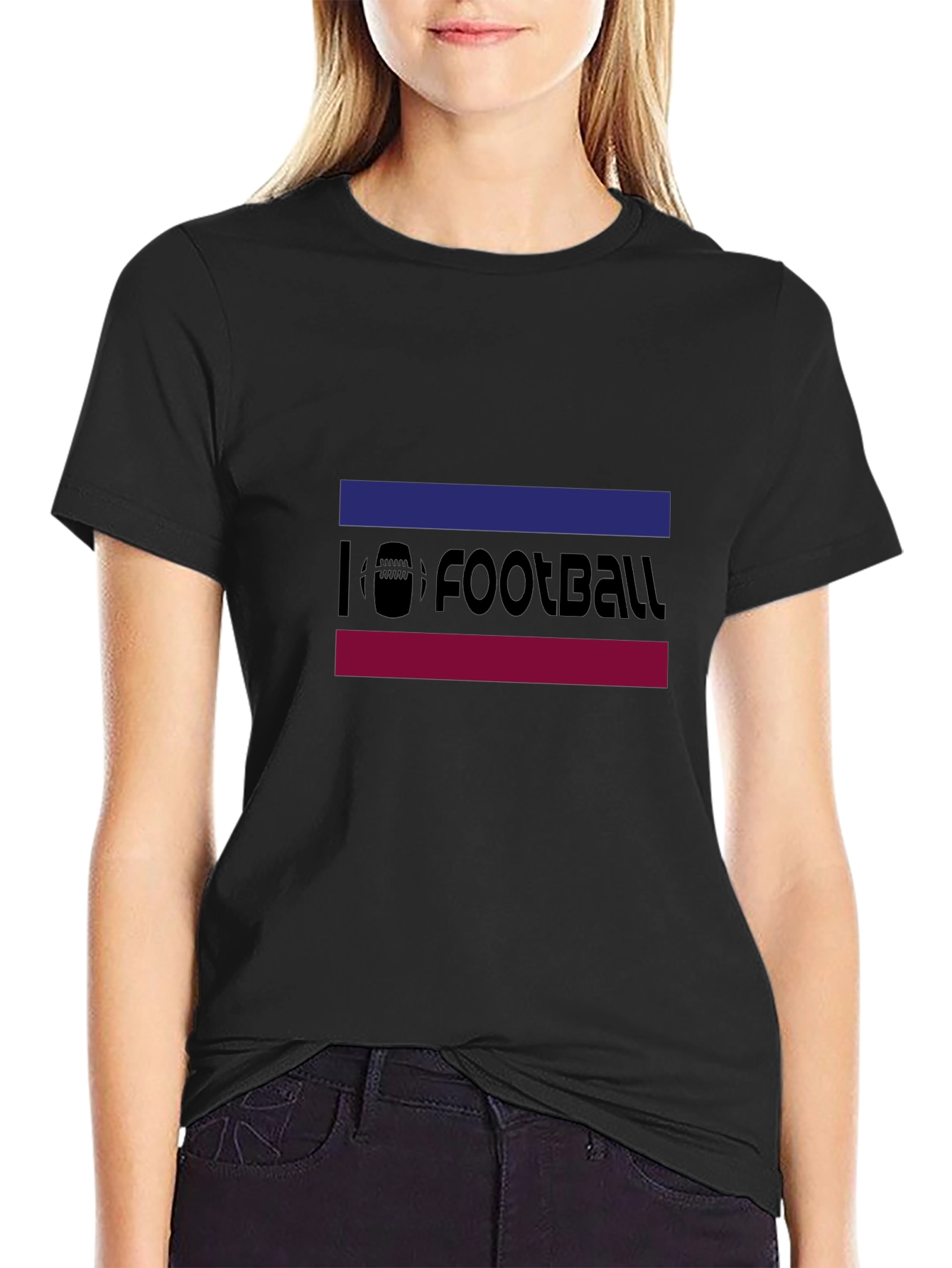 Black Football Graphic Tee - Black view 2
