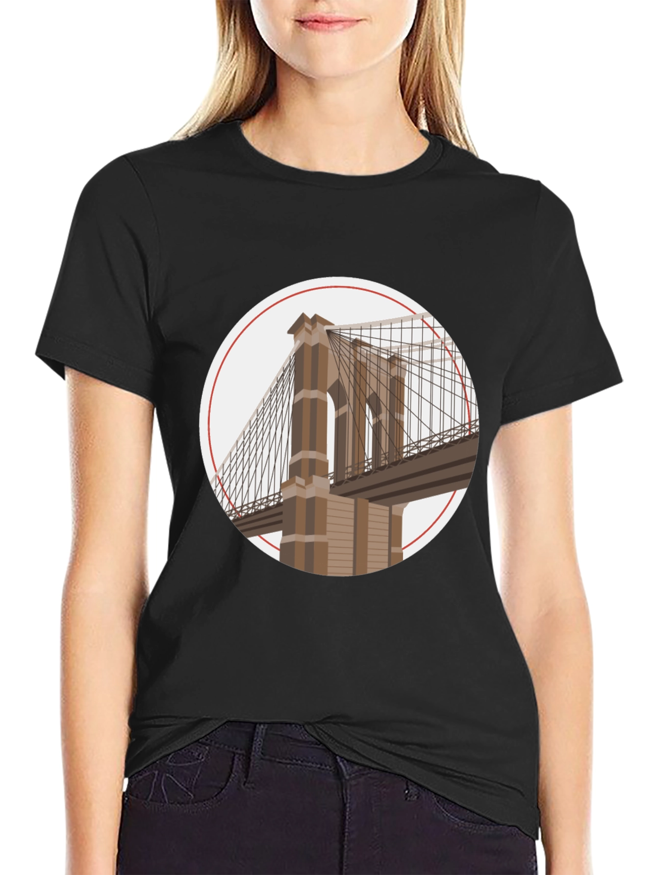 Black Brooklyn Bridge Graphic Tee - Urban Style view 2