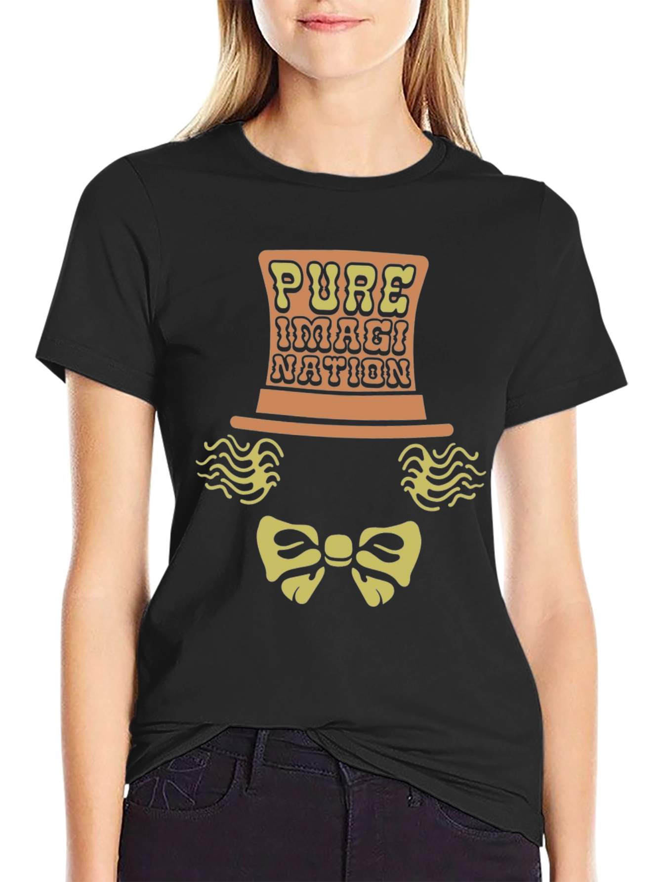 Black Pure Imagination T-Shirt | Whimsical Design view 2