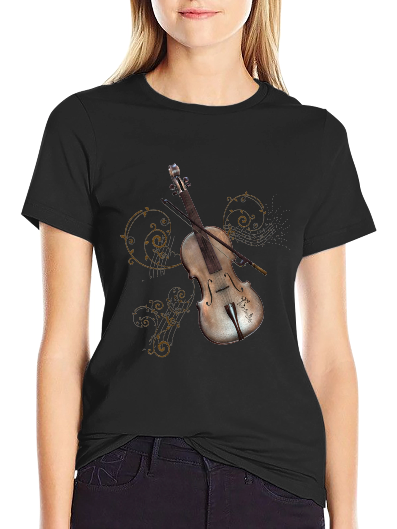 Black Violin Graphic Tee - Music Lover's T-Shirt view 2
