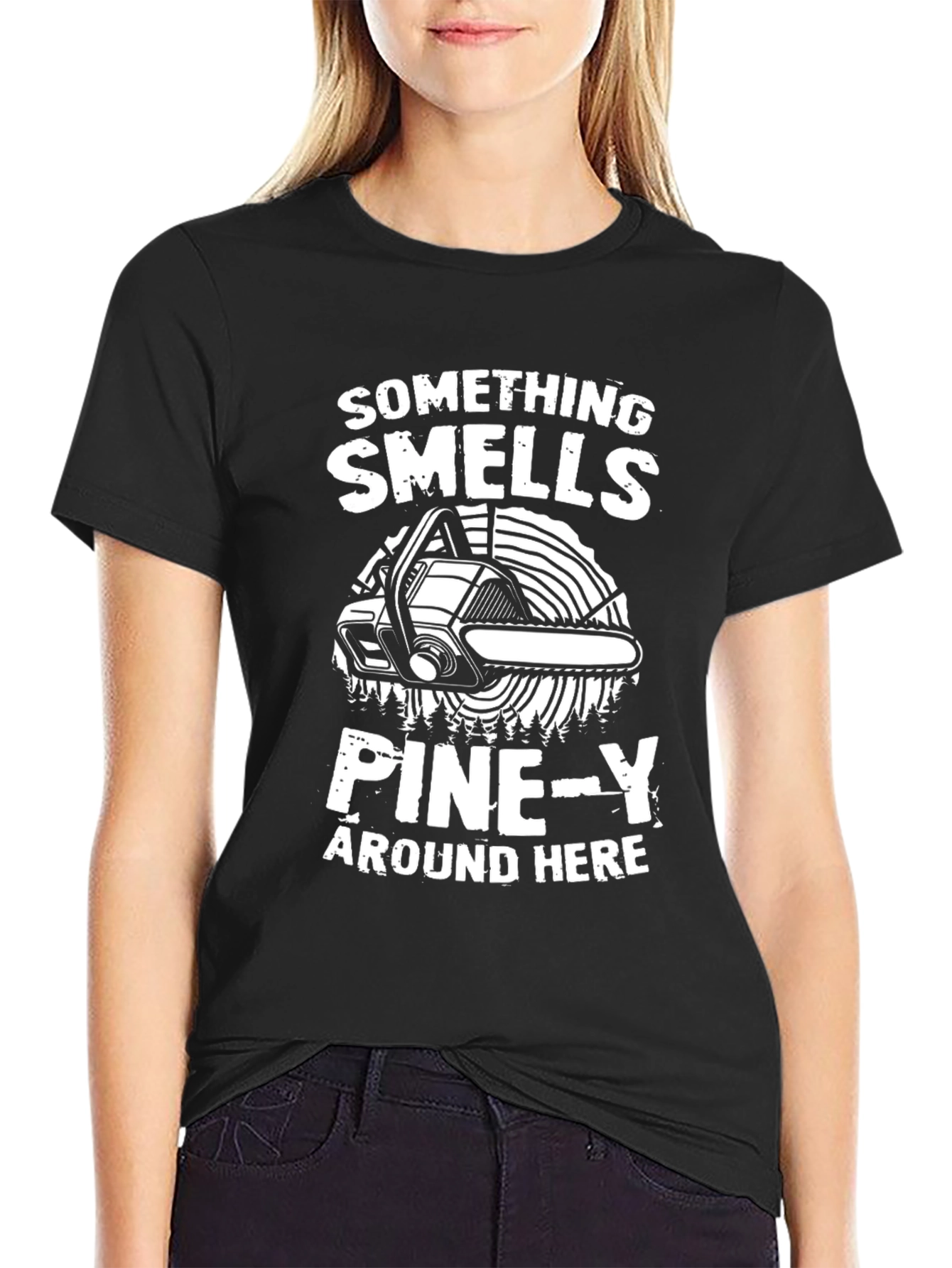 Black Something Smells Pine-y T-Shirt view 2