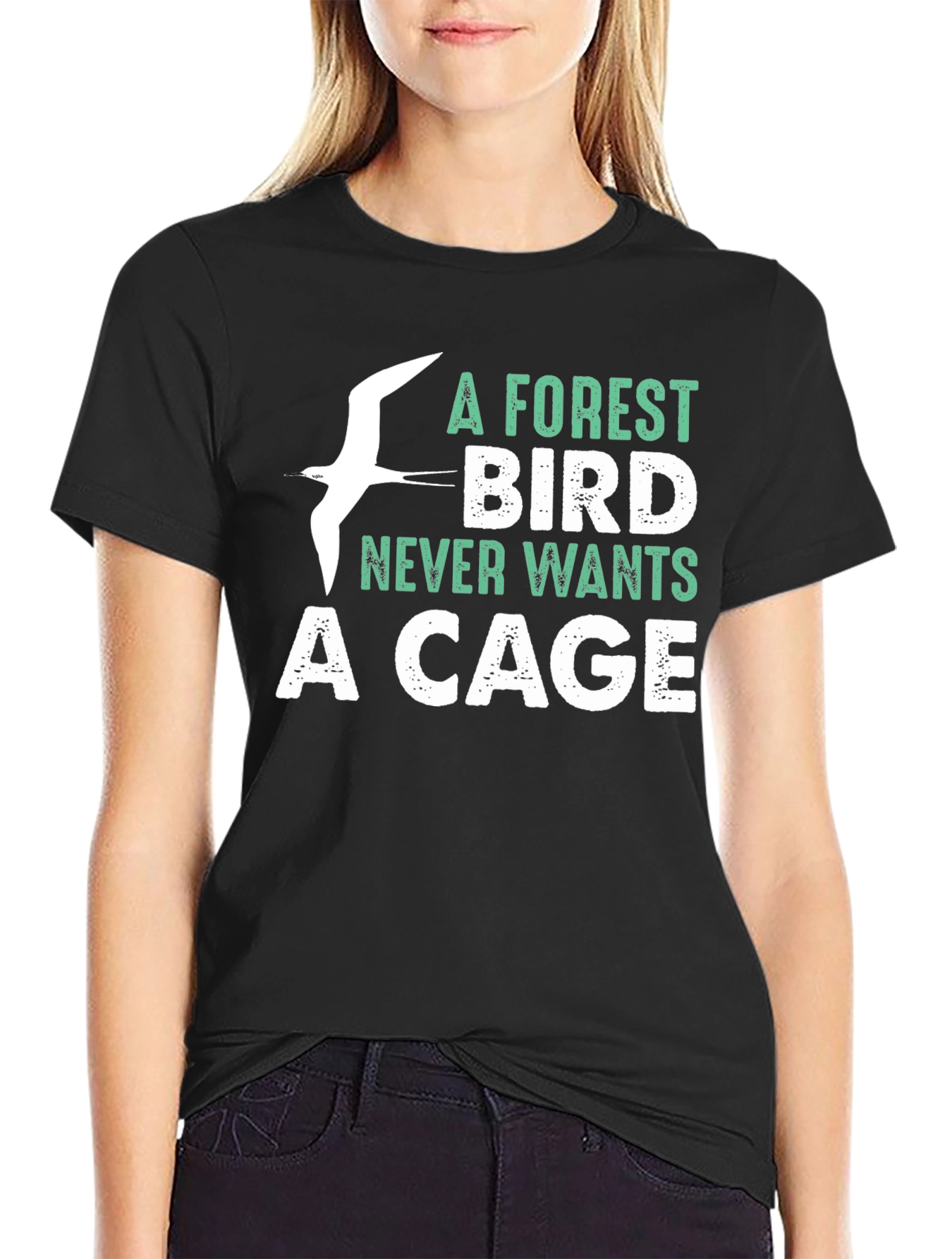 Forest Bird Graphic Tee - Freedom & Nature T-Shirt - 2