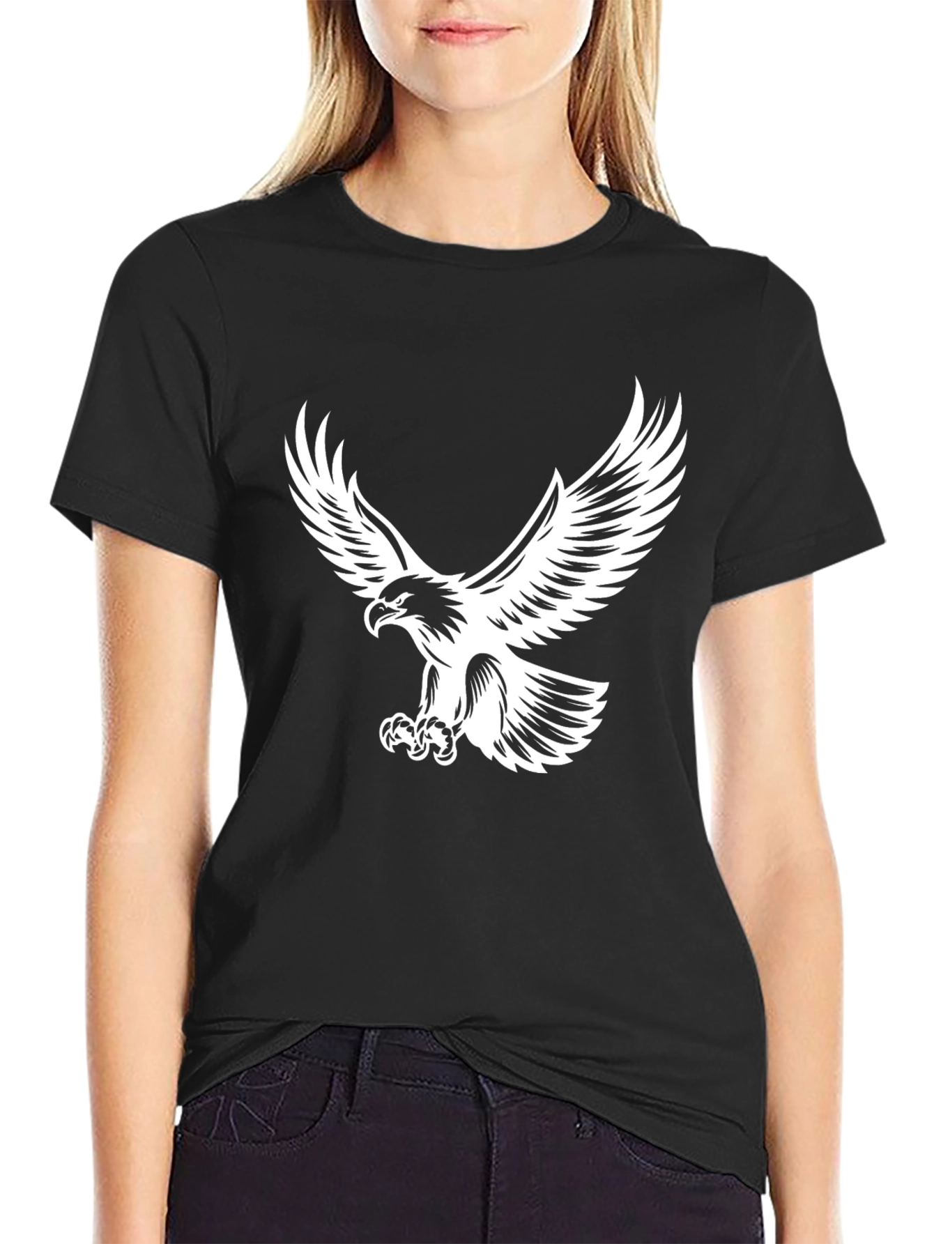 Black Black Eagle Graphic T-Shirt - Bold Style view 2