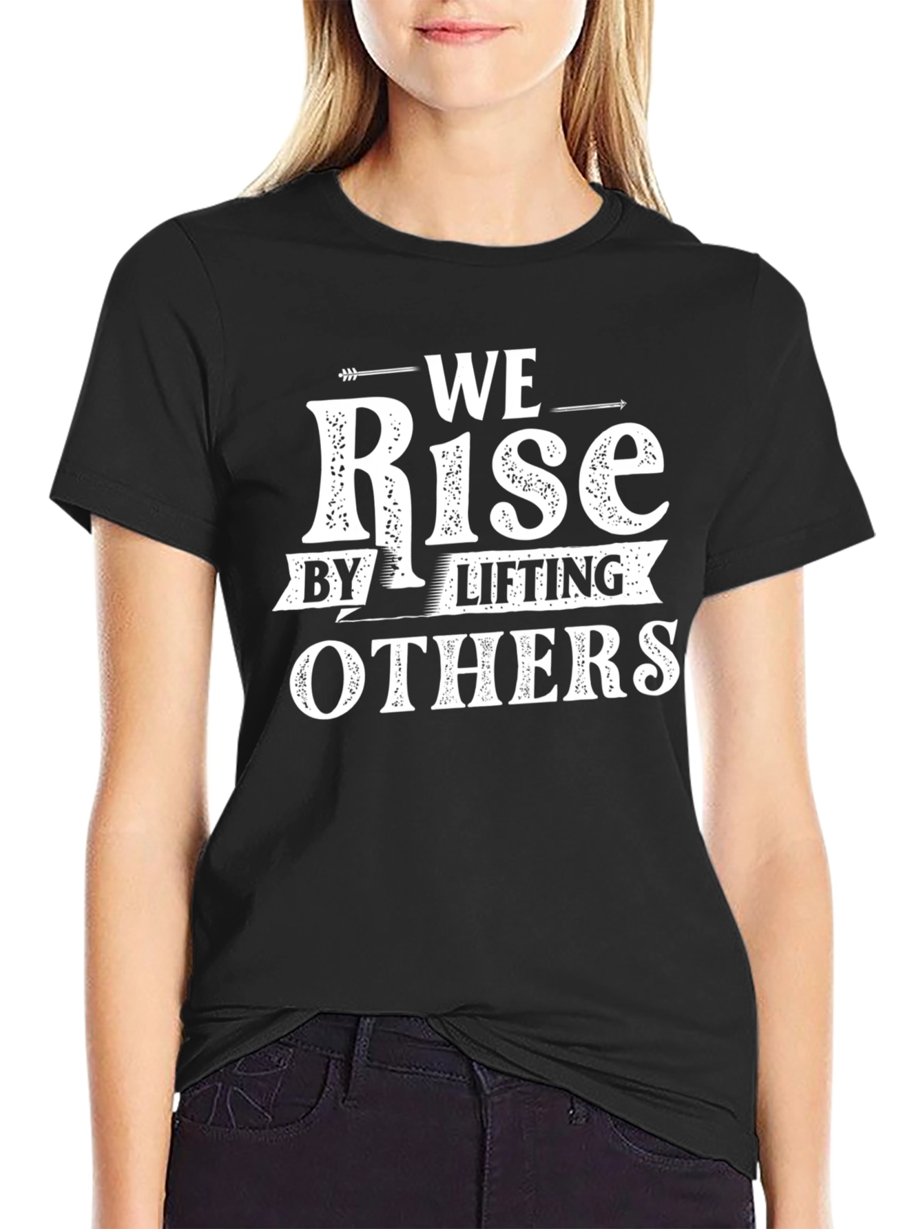 Black We Rise by Lifting Others T-Shirt - Black view 2