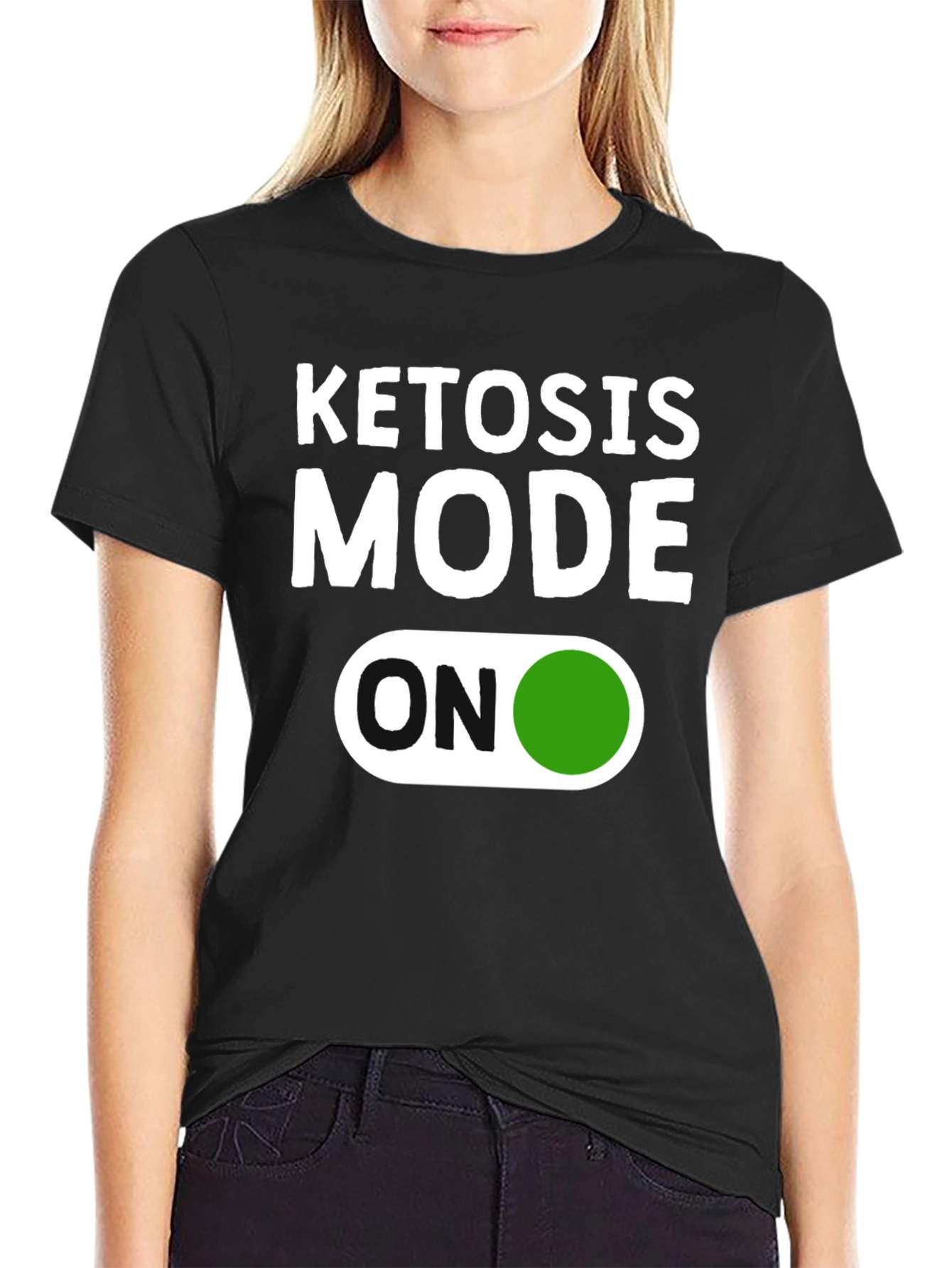 Black Ketosis Mode ON - Novelty Graphic T-Shirt view 2