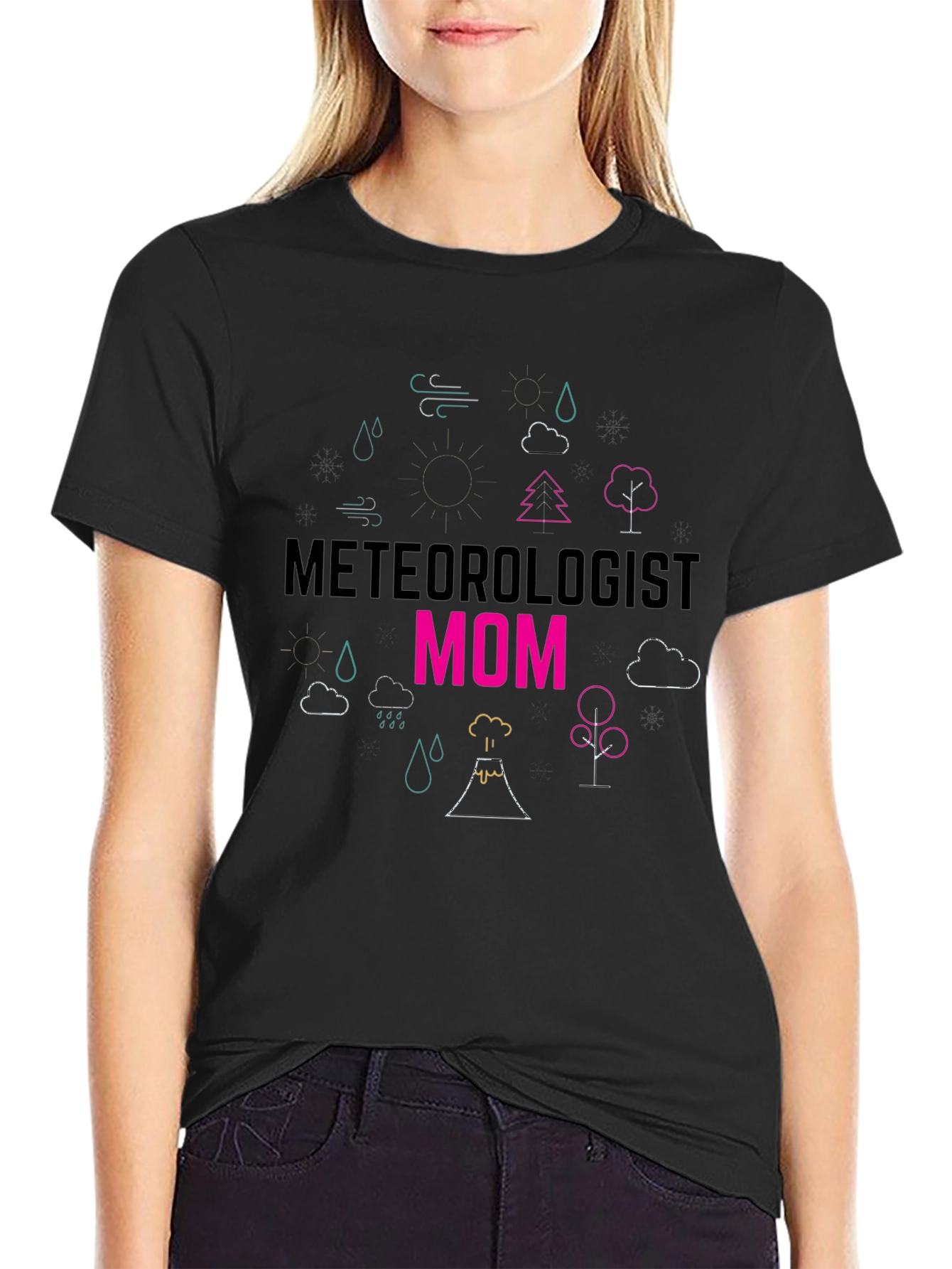 Black Meteorologist Mom T-Shirt - Weather Lover Tee view 2