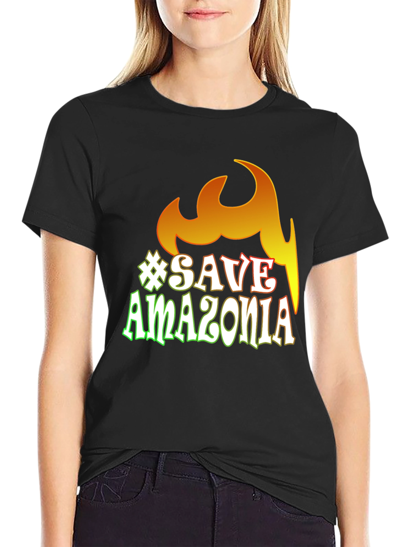 Black Save Amazonia Graphic Tee - Black T-Shirt view 2