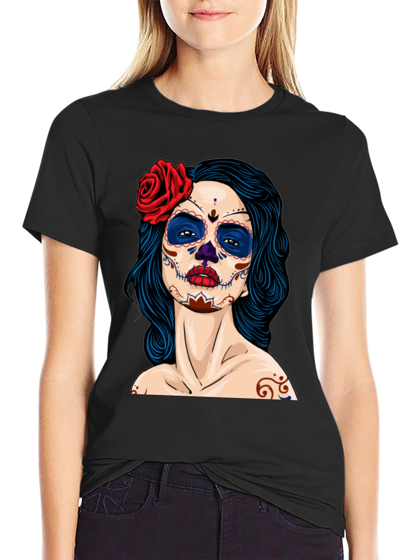 Black Day of the Dead T-Shirt view 2