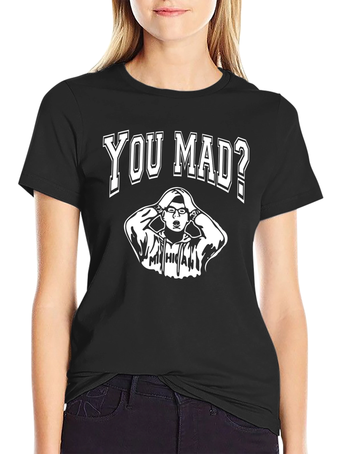 Black You Mad? Graphic T-Shirt - Black Cotton Tee view 2