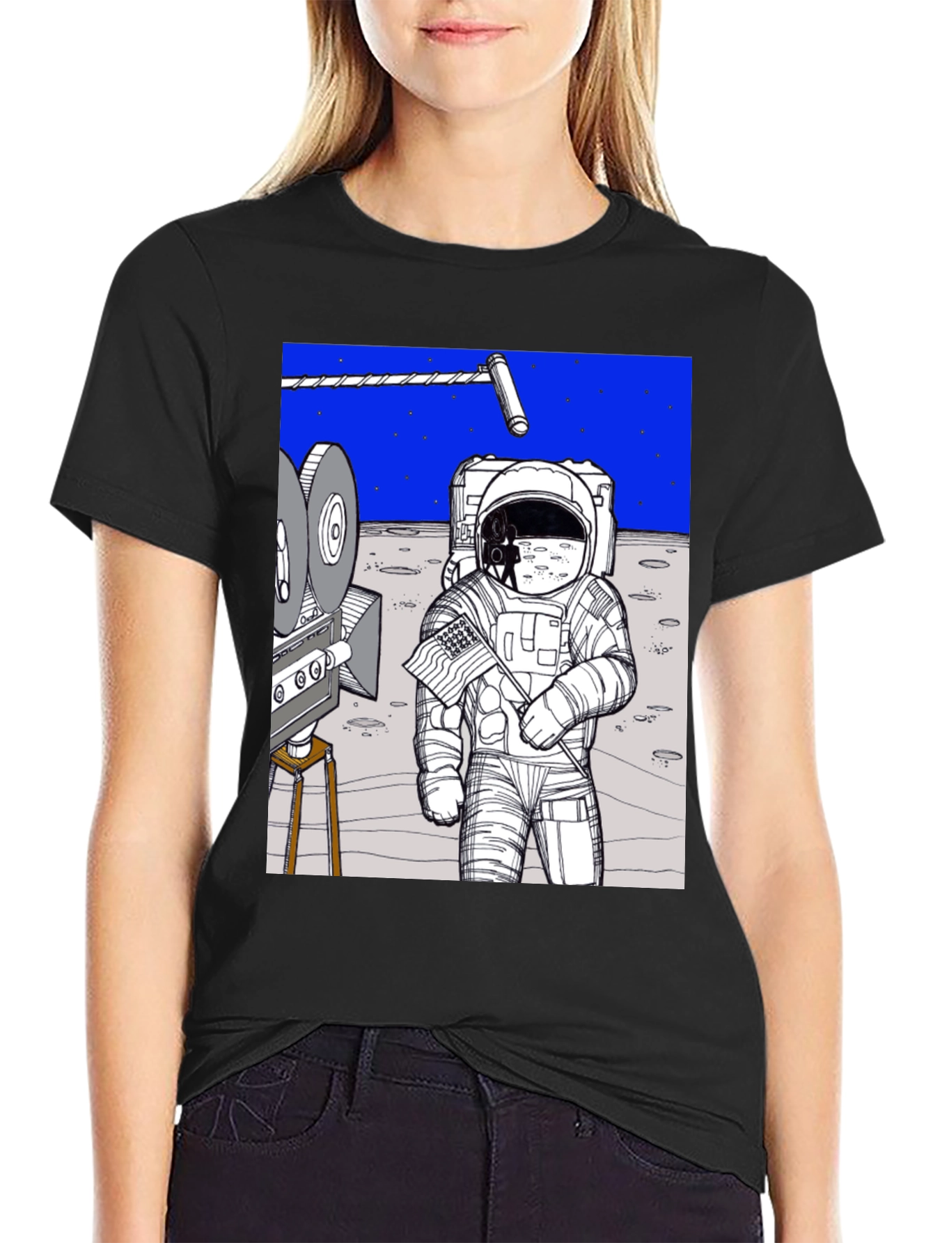 Black Conspiracy Moon Landing Tee view 2