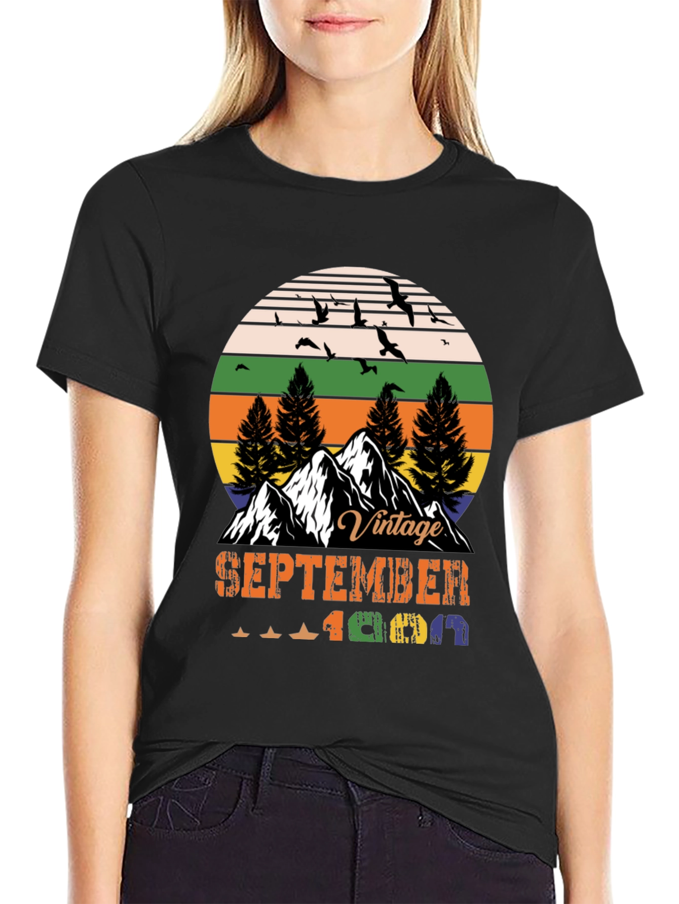 Black Vintage September 1969 T-Shirt view 2