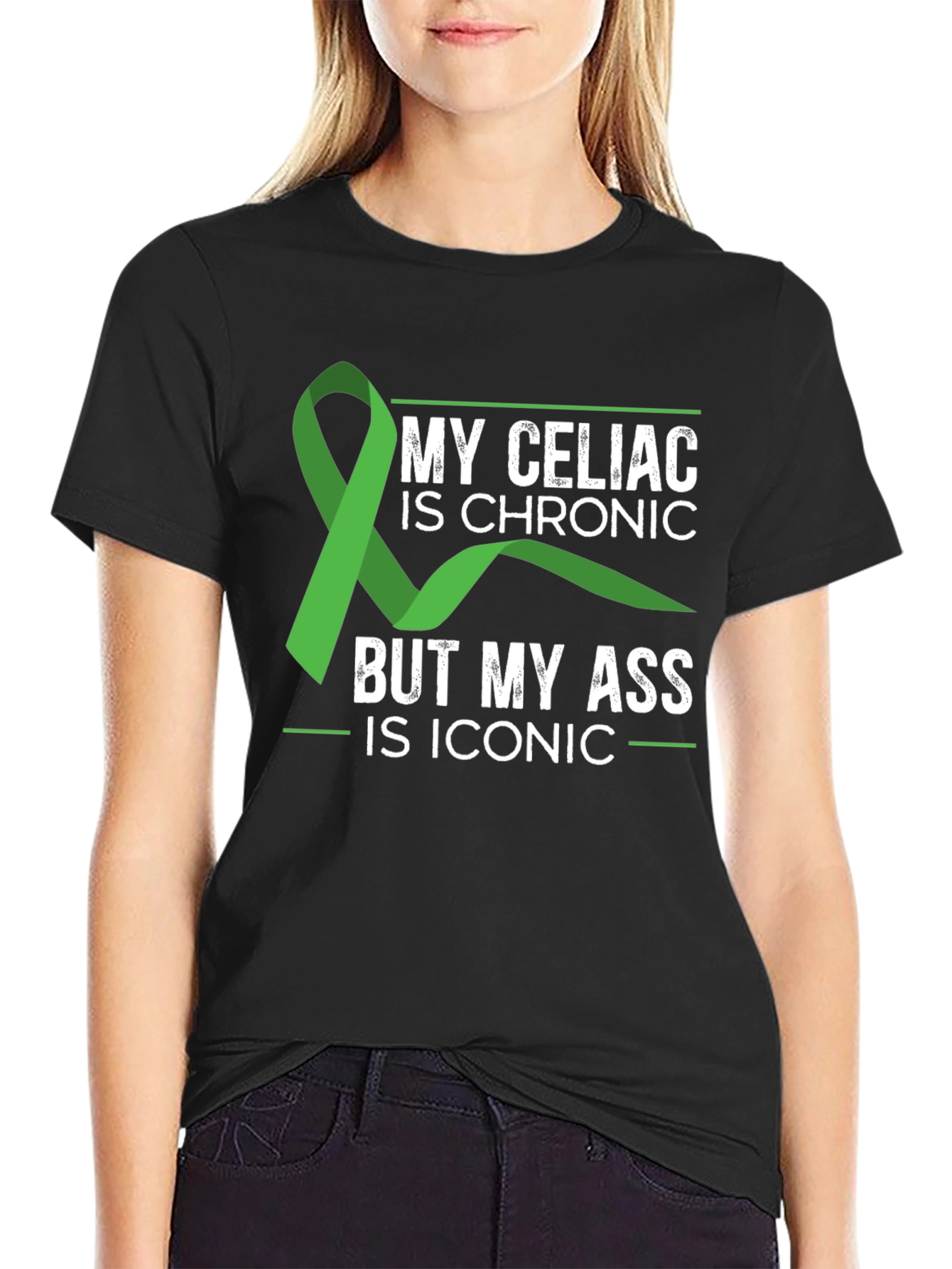 Black Celiac Awareness T-Shirt - Iconic Style, Chronic Condition view 2