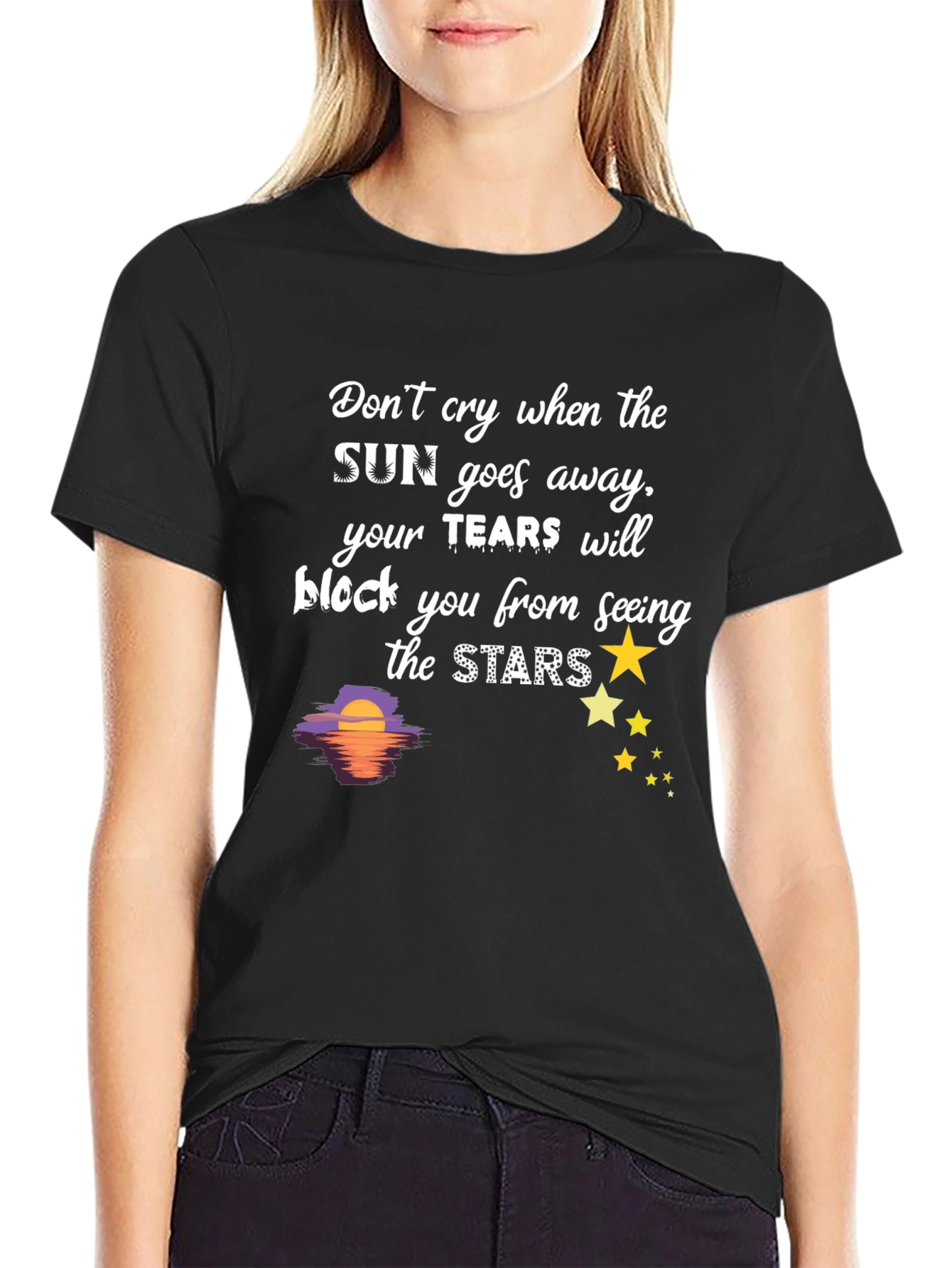 Black Inspirational Stars Graphic Tee view 2